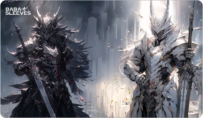Baba Sleeves Playmat Dark & White Knight 35,5x61 cm Spielmatte für TCG