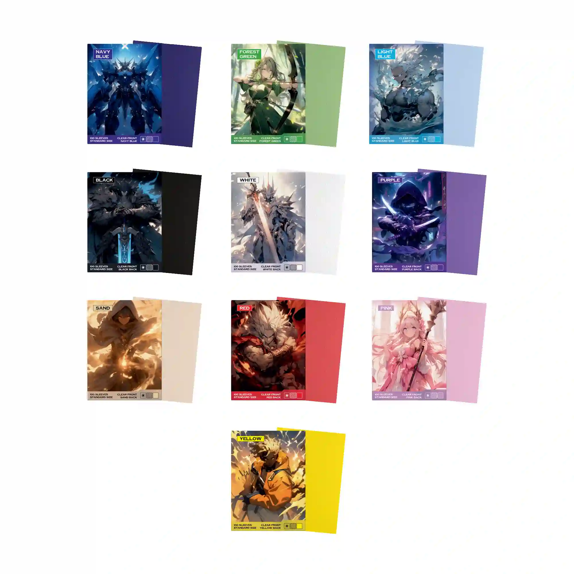 Standard Size Kartenhüllen Bundle – 10 farbige TCG Sleeves für Pokémon, Magic: The Gathering und One Piece Karten mit 11 % Rabatt