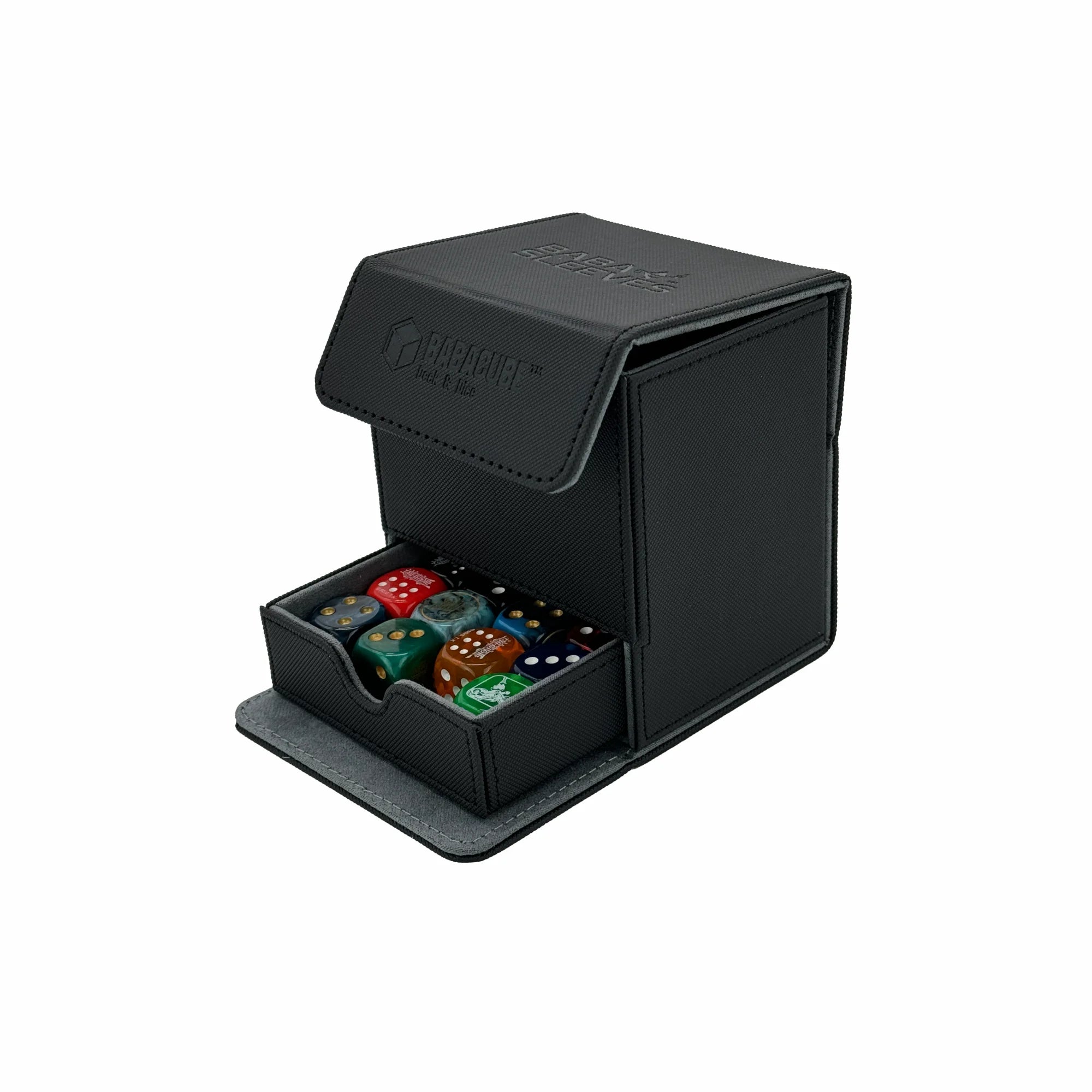 BabaCube baba sleeves Deckbox Schwarz für 100+ mehr Karten YuGiOh One Piece Pokémon Magic Lorcana riftbound mit würfelfach
