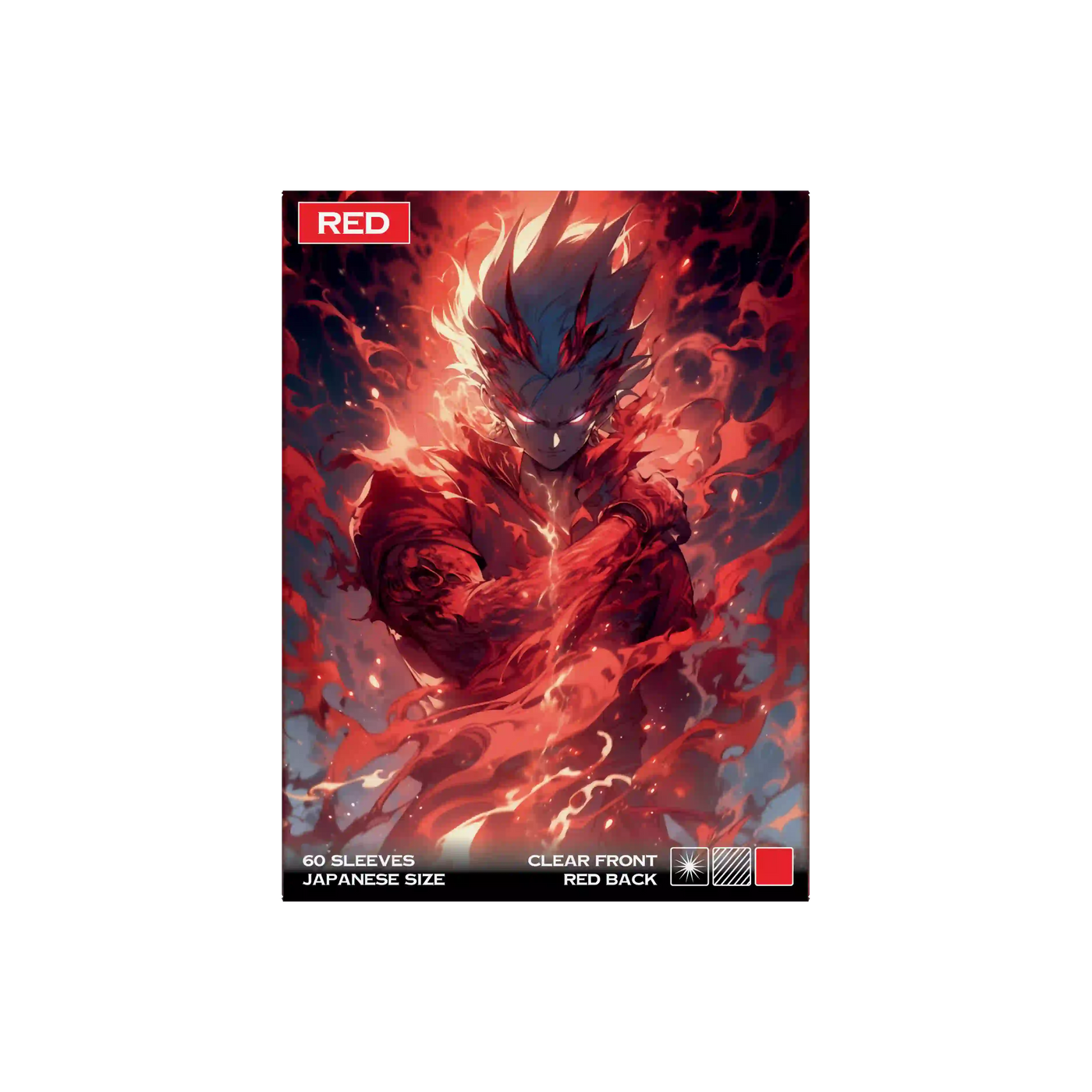 Verpackung Frontansicht rote red Yu-Gi-Oh Kartenhüllen Japanese Size 60 Stück