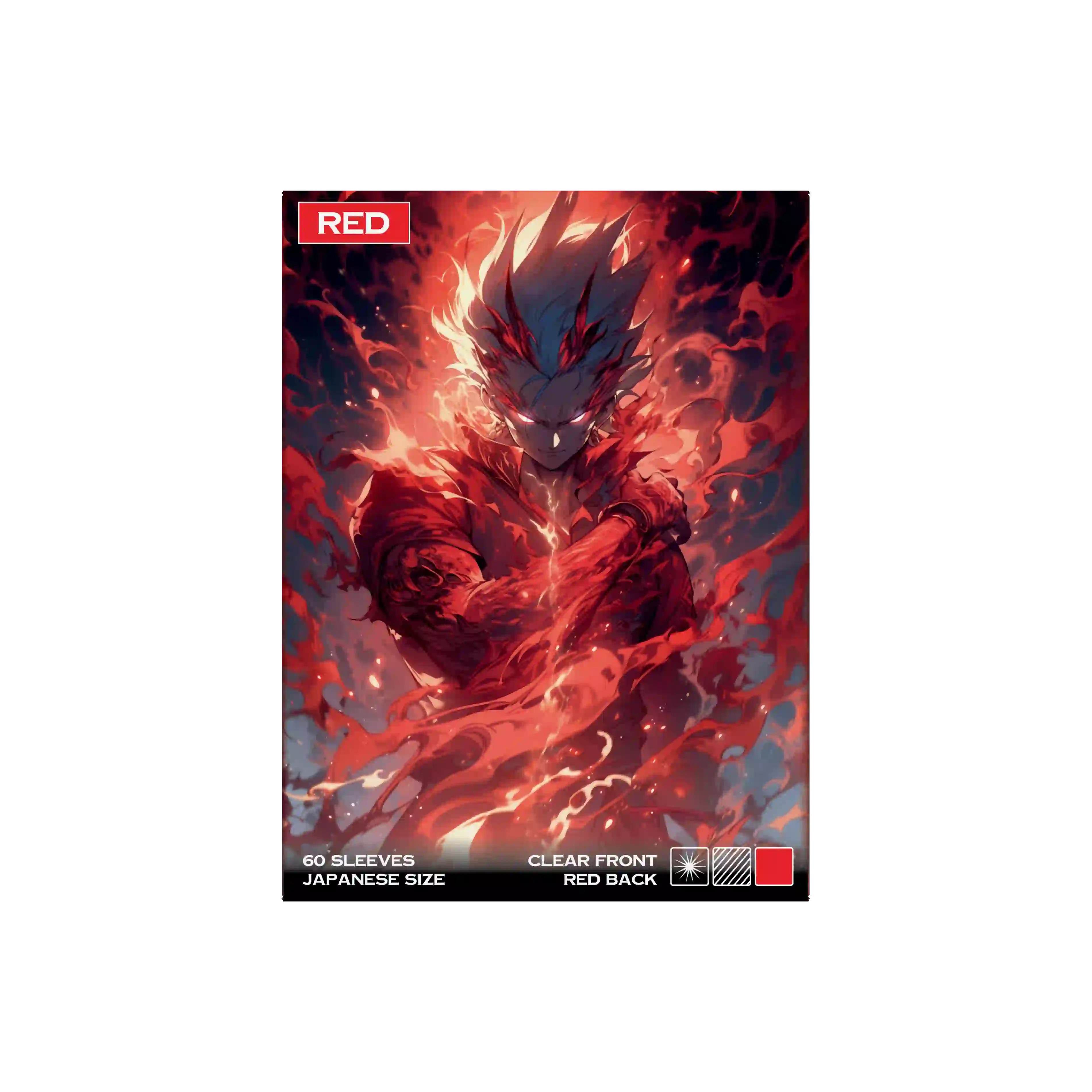 Verpackung Frontansicht rote red Yu-Gi-Oh Kartenhüllen Japanese Size 60 Stück