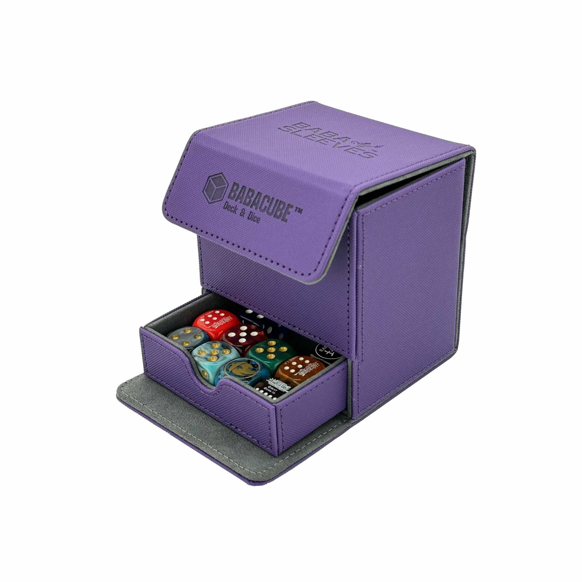 BabaCube baba sleeves Deckbox Lila für 100+ mehr Karten YuGiOh One Piece Pokémon Magic Lorcana riftbound mit würfelfach