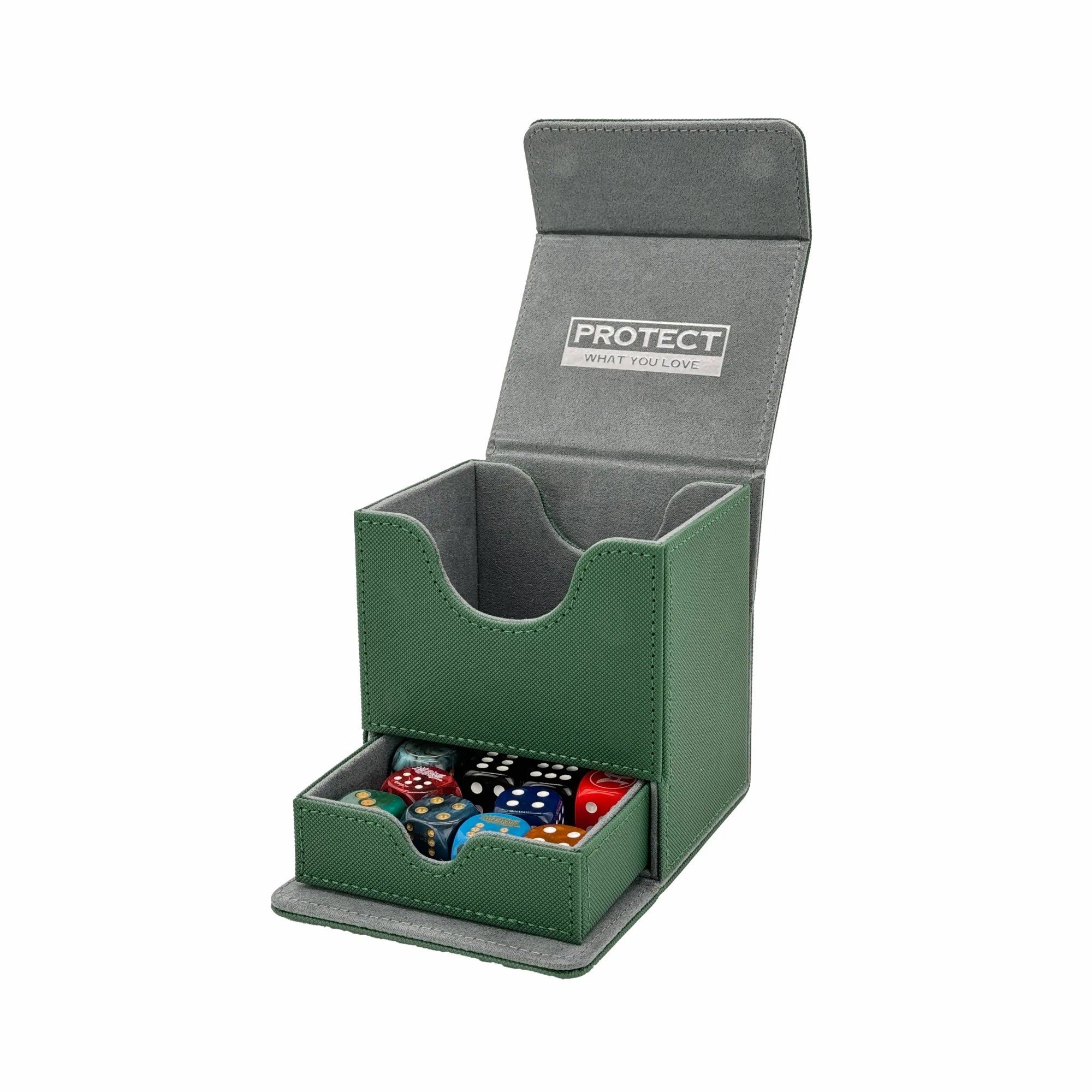 BabaCube Deckbox Grün für 100+ mehr Karten YuGiOh One Piece Pokémon Magic Lorcana riftbound mit würfelfach