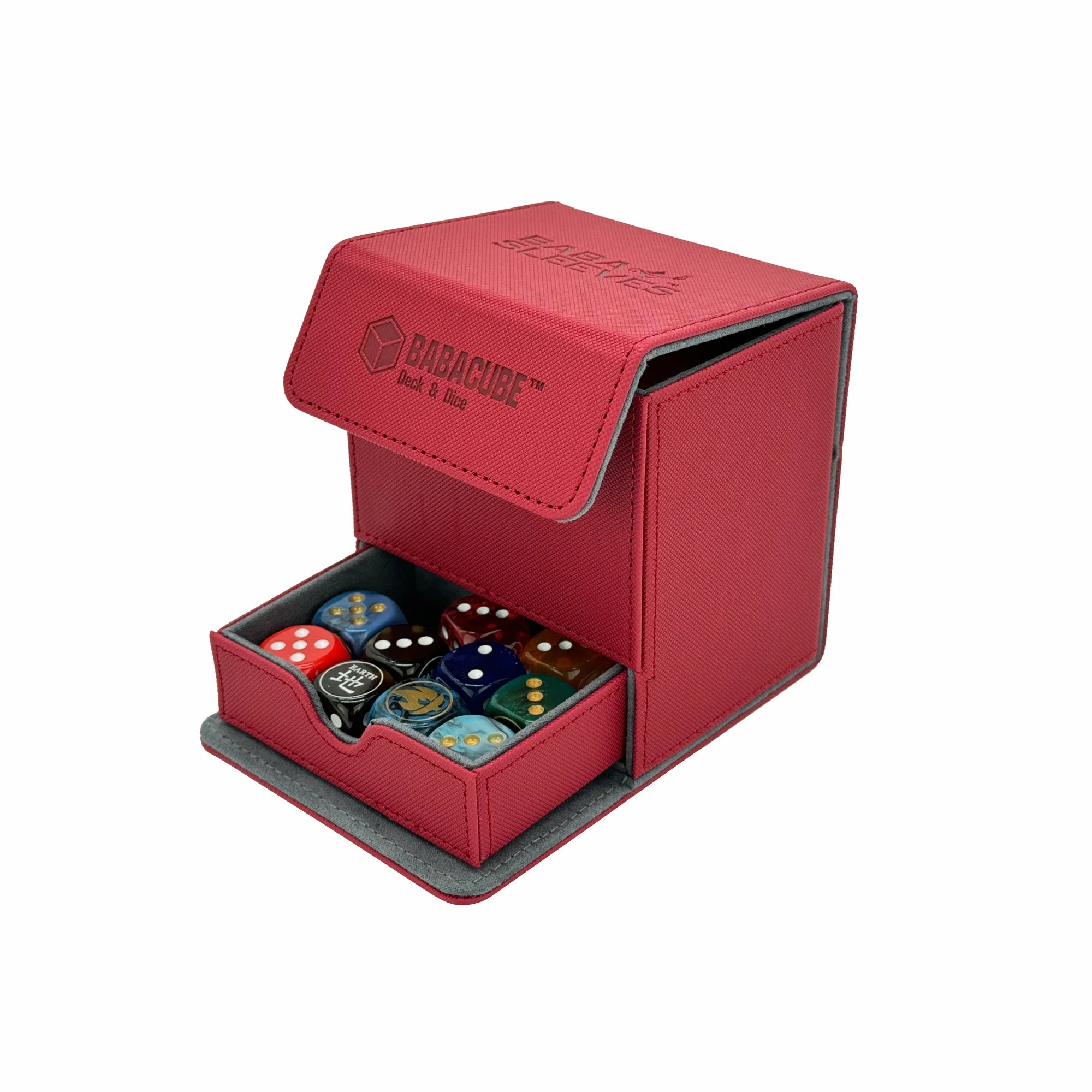 BabaCube Deckbox Rot Red für 100+ mehr Karten YuGiOh One Piece Pokémon Magic Lorcana riftbound mit würfelfach
