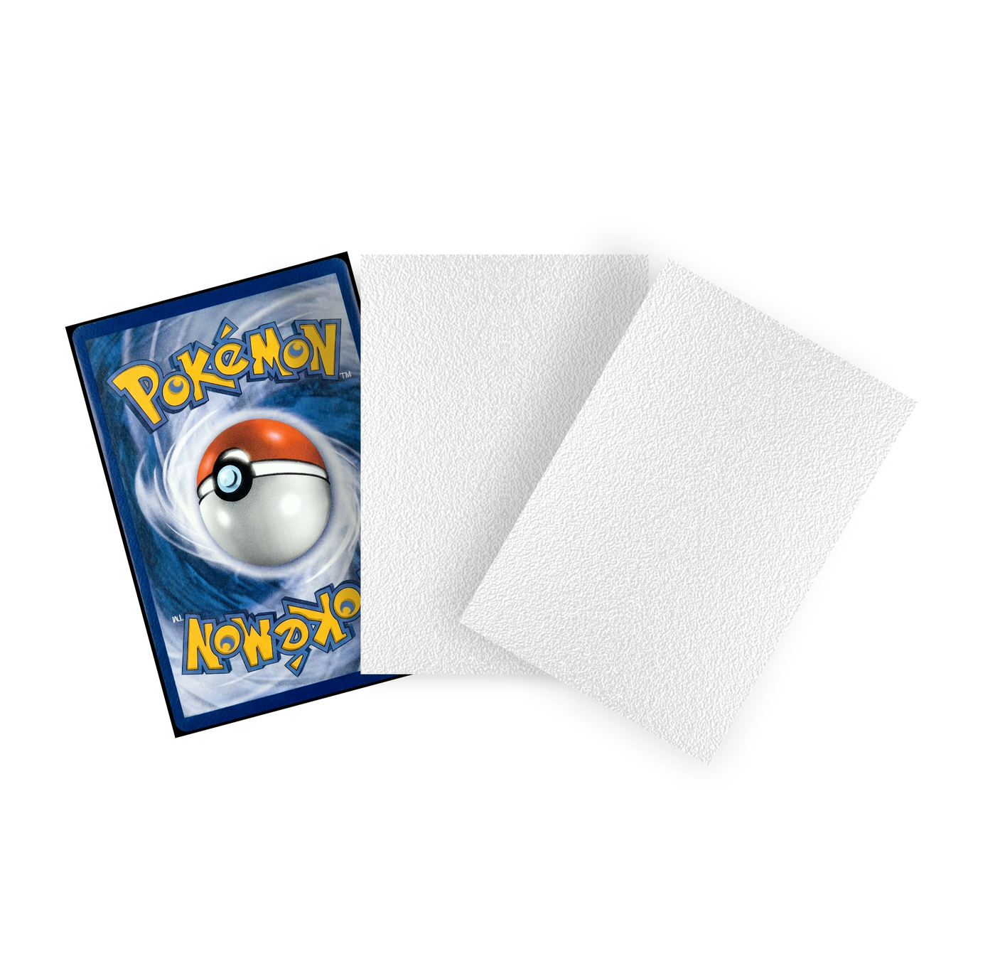 Weiße Dual Sleeves Standard Size mit eingesteckter Pokémon Sammelkarte – matte, blickdichte TCG Kartenhüllen für Premium Kartenschutz