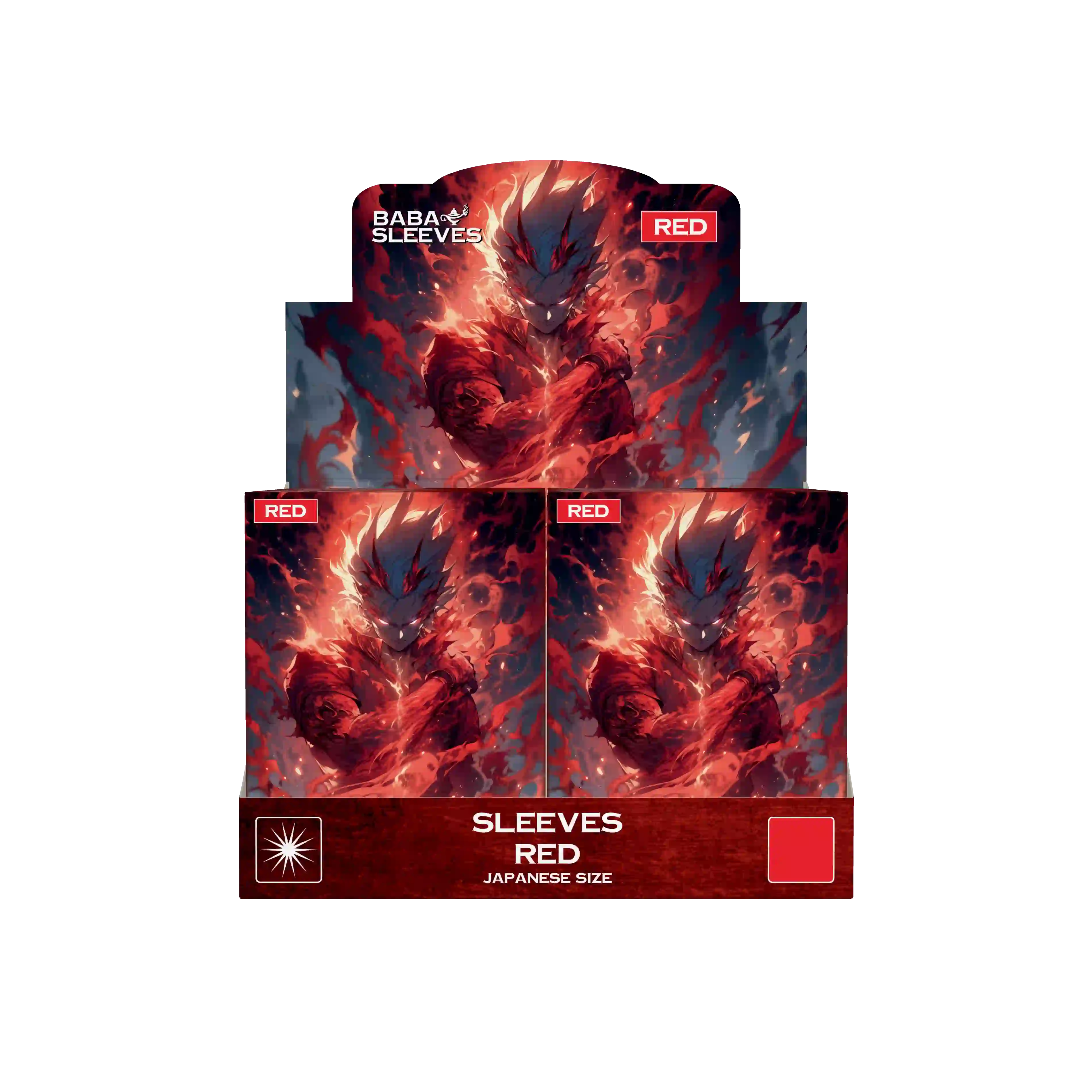 Display Box rote red Yu-Gi-Oh Kartenhüllen Japanese Size mehrere Packungen à 60 Stück