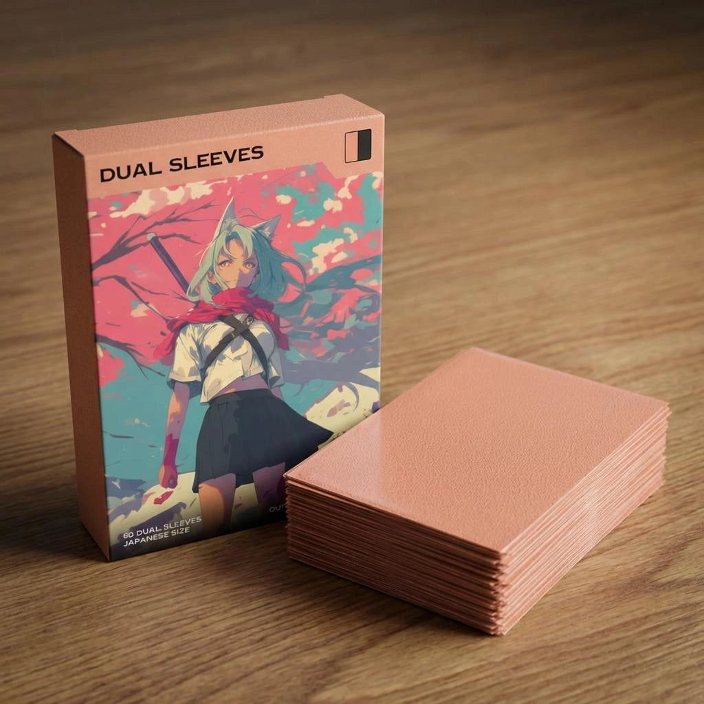 Detailfoto Yu-Gi-Oh! Dual Sleeves PInk – japanische Größe, schwarze Innenseite, matte Rückseite für optimales Shuffle-Feeling
