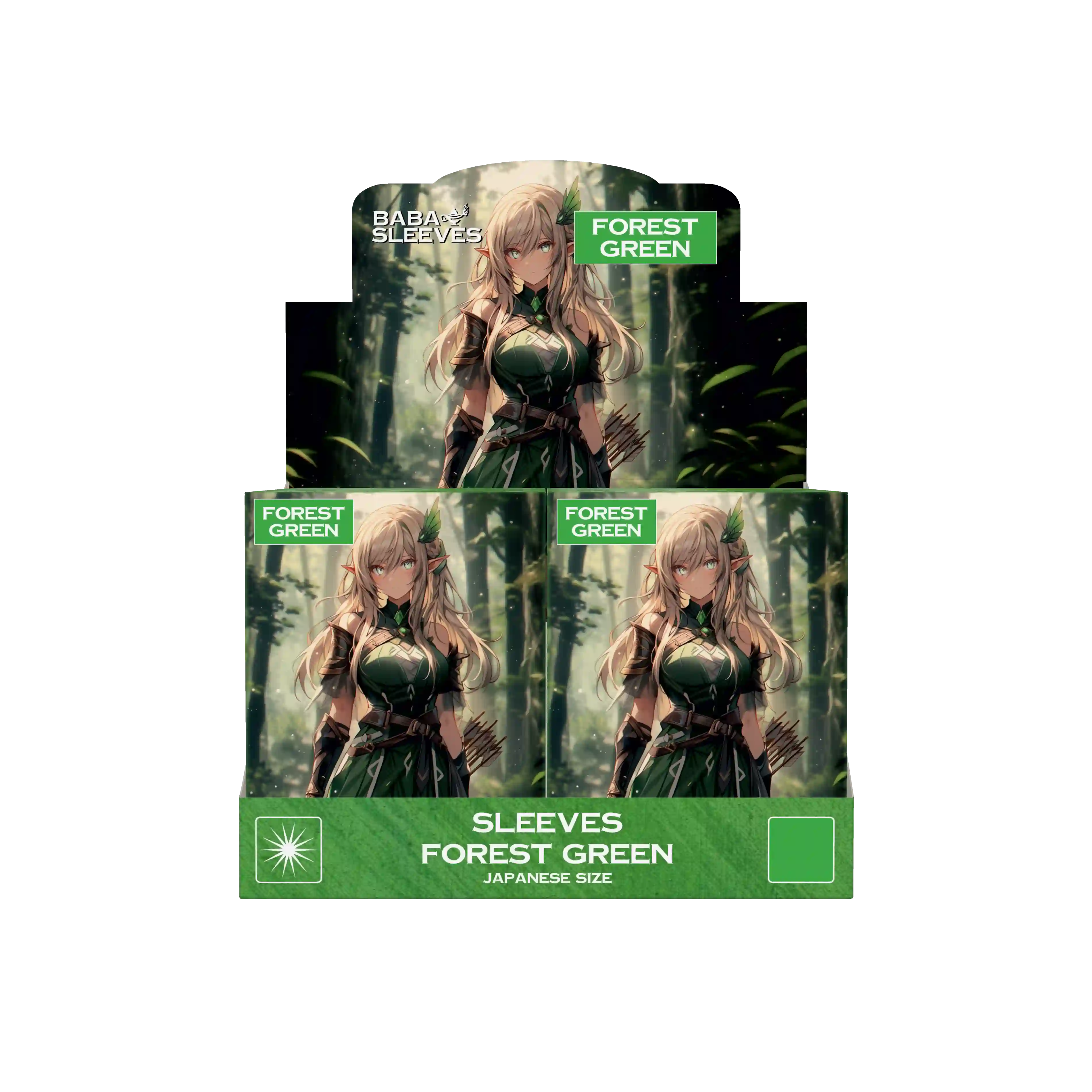 Display Box grüne forest green Yu-Gi-Oh Kartenhüllen Japanese Size mehrere Packungen à 60 Stück