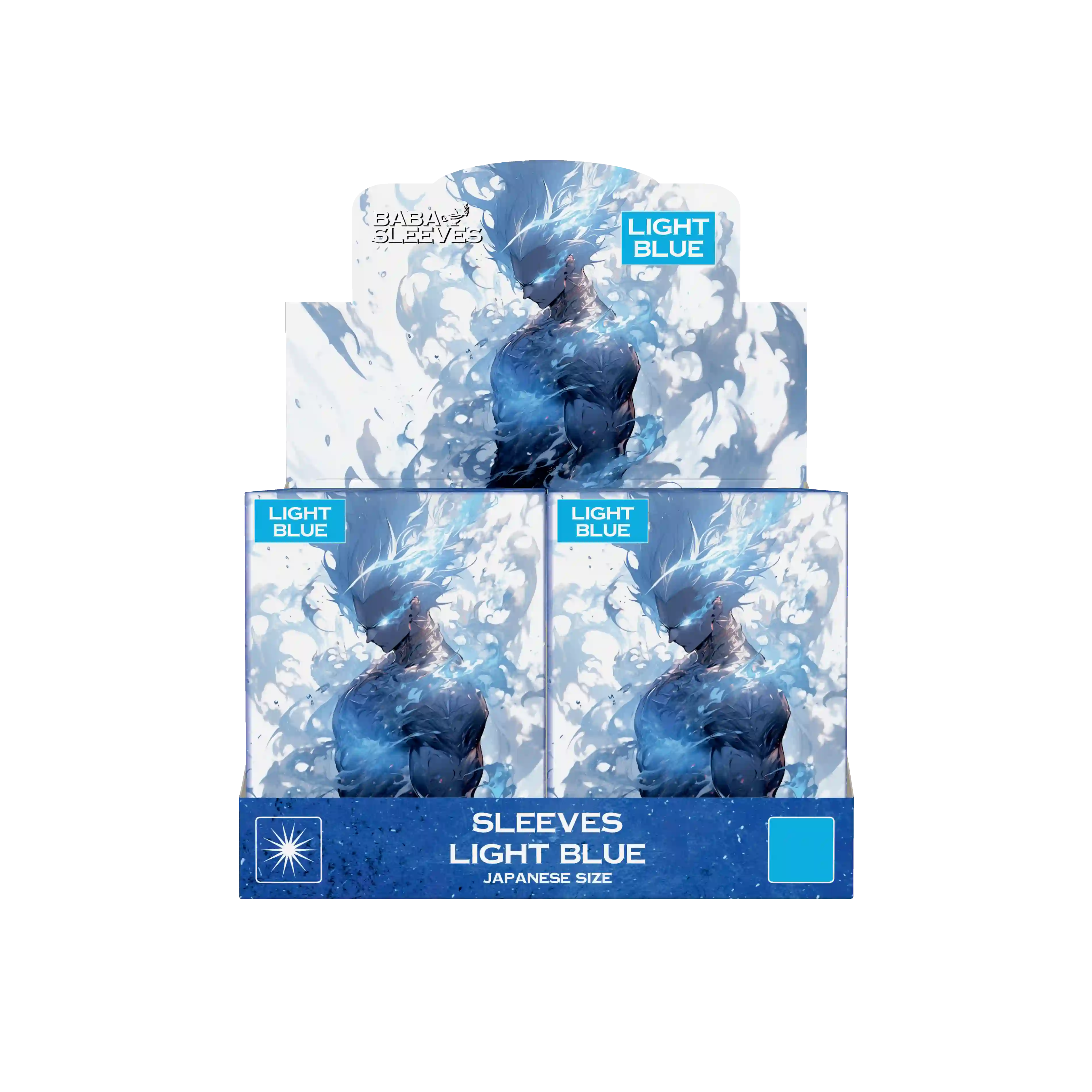 Display Box hell blaue light blue Yu-Gi-Oh Kartenhüllen Japanese Size mehrere Packungen à 60 Stück