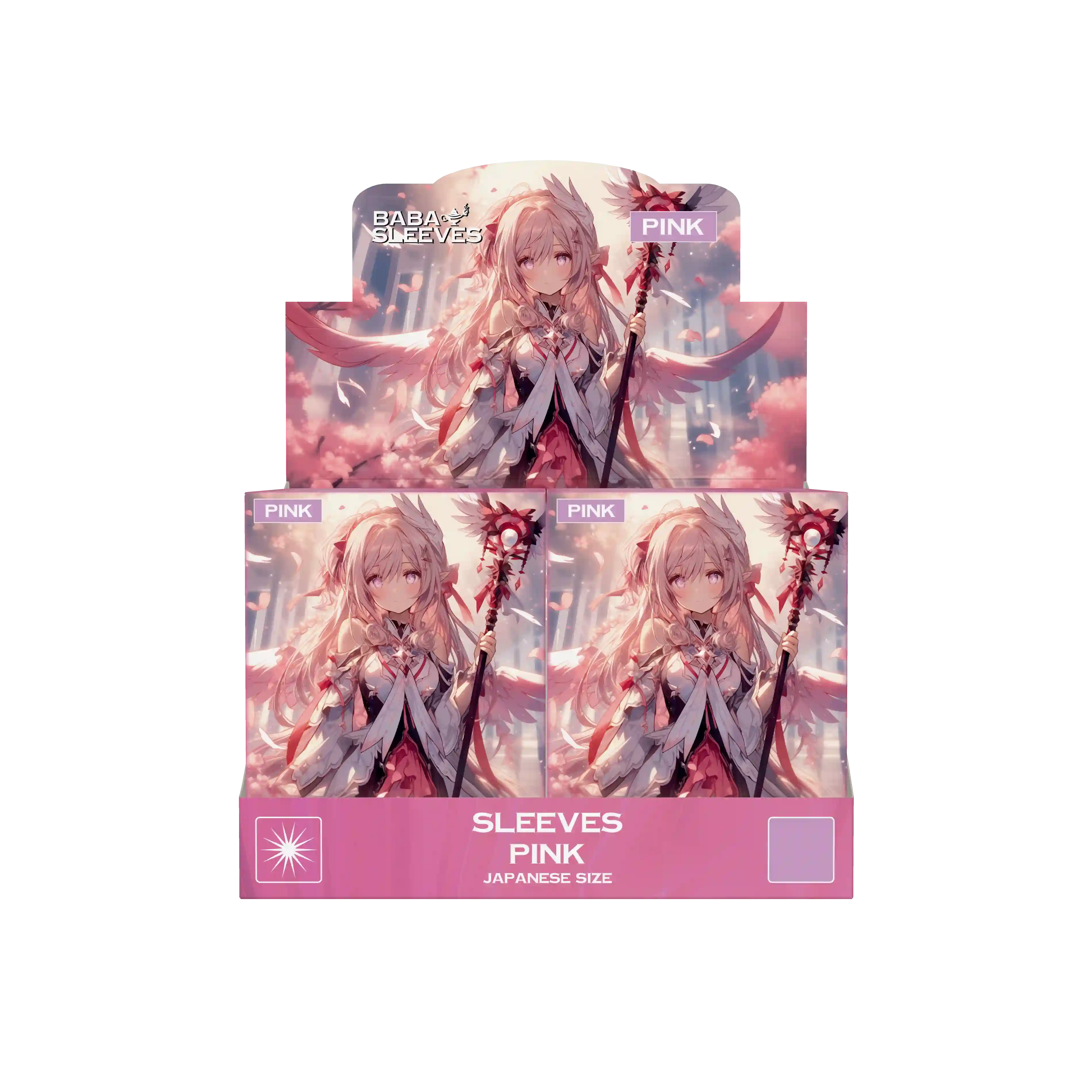 Display Box pinke Yu-Gi-Oh Kartenhüllen Japanese Size mehrere Packungen à 60 Stück