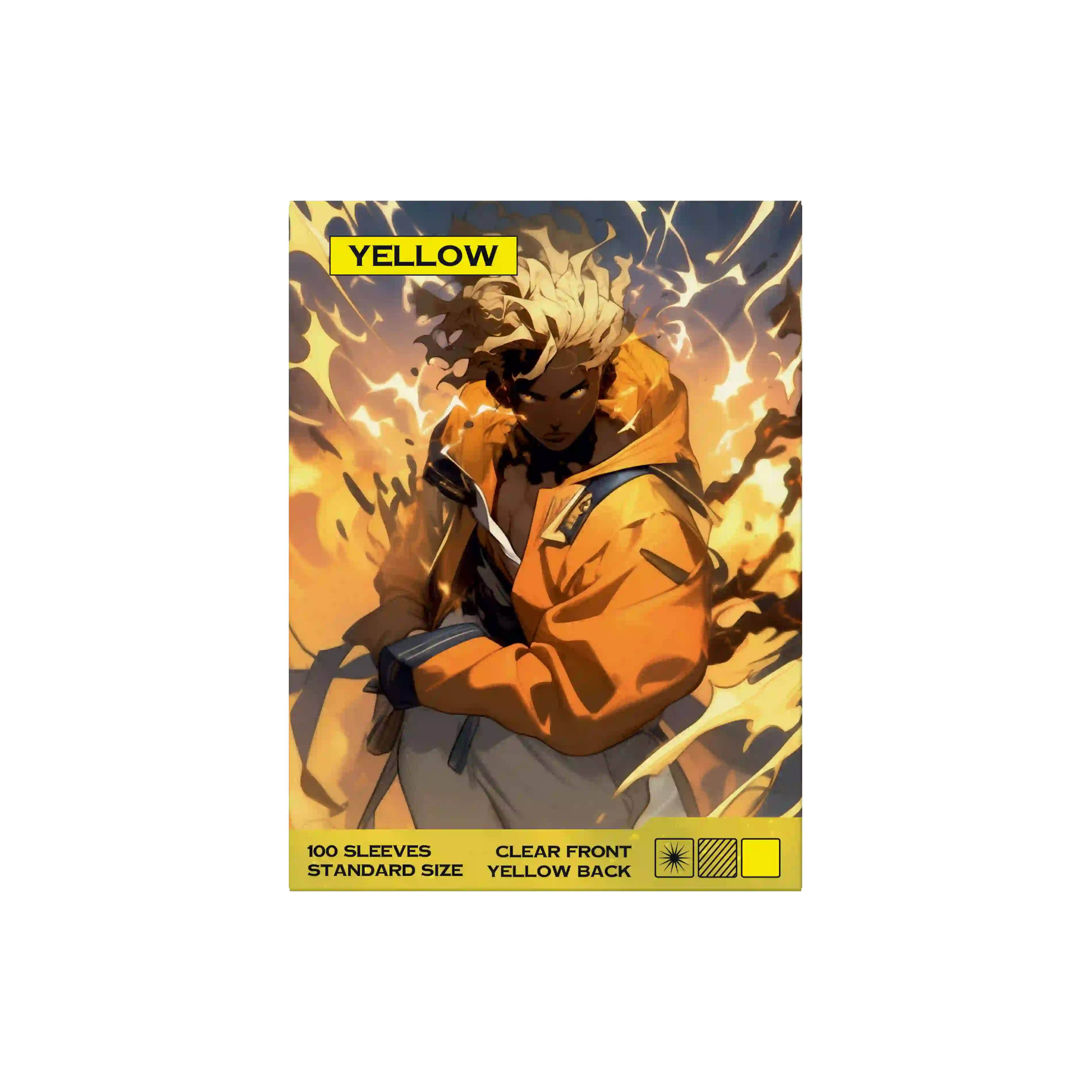 Gelbe Sammelkartenhüllen 100 Stück Verpackung, Trading Card Sleeves Standard Size für alle TCG Kartenspiele wie Pokémon, MTG, Lorcana