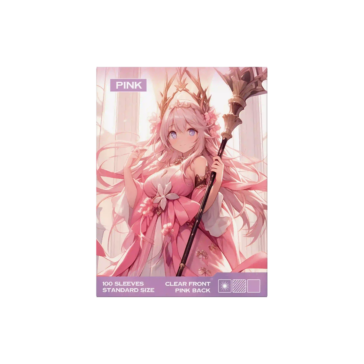 Pinke Sammelkartenhüllen 100 Stück Verpackung, Trading Card Sleeves Standard Size für alle TCG Kartenspiele wie Pokémon, MTG, Lorcana