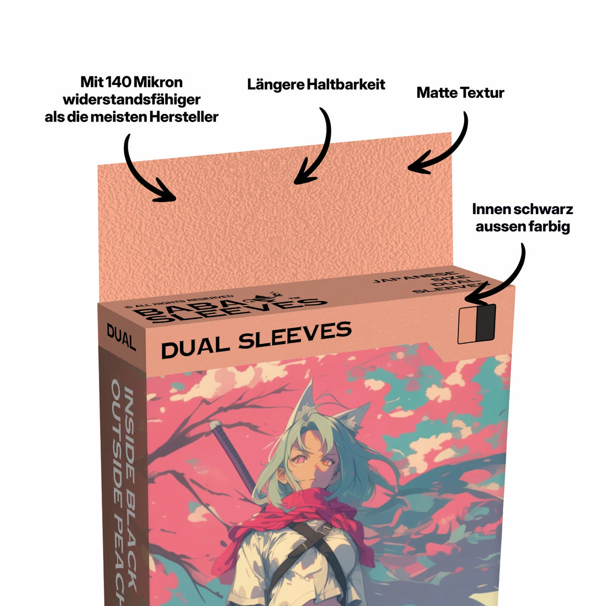 Pinke Yu-Gi-Oh! Dual Sleeves japanische Größe – 100% blickdicht, innen schwarz, Premium TCG Kartenhüllen für Turnierspieler