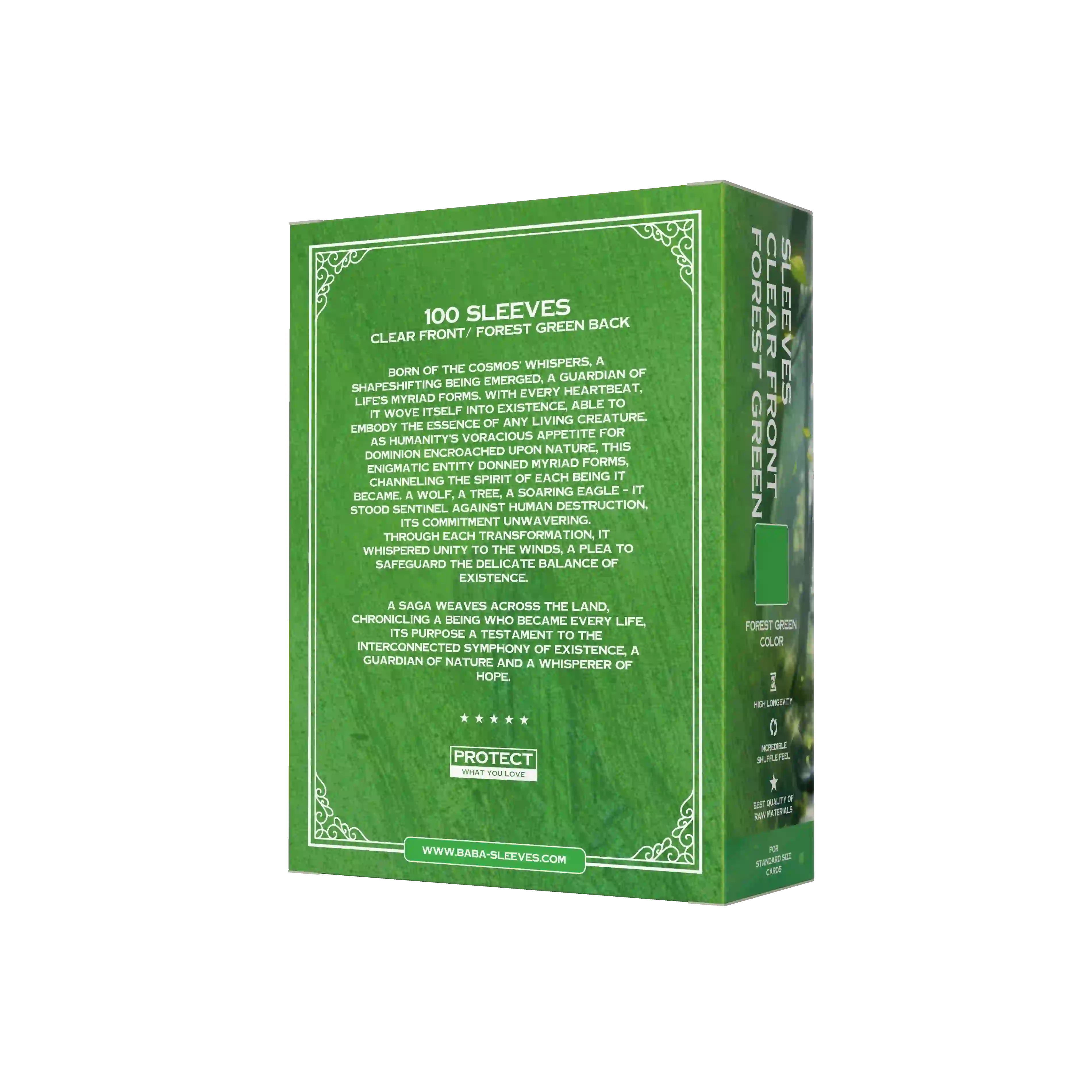 Rückseite grüne Kartenhüllen Verpackung, blickdichte Standard Size Sleeves 100 Stück für Sammelkartenspiele wie Magic the Gathering und Pokémon