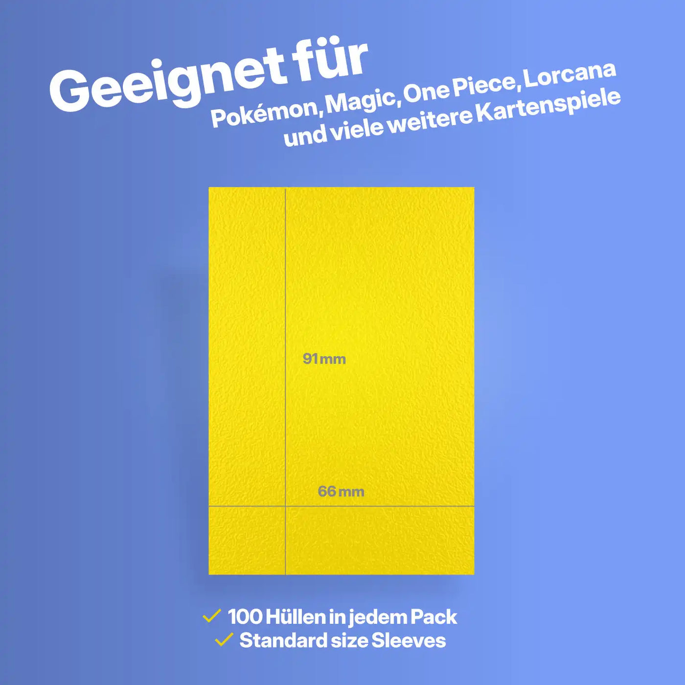 Sammelkartenhüllen Standard Size 66x91mm 100 Stück mehr schutz mit stabilen Card Sleeves für Pokémon, Magic the Gathering, One Piece TCG, Lorcana und alle Kartenspiele