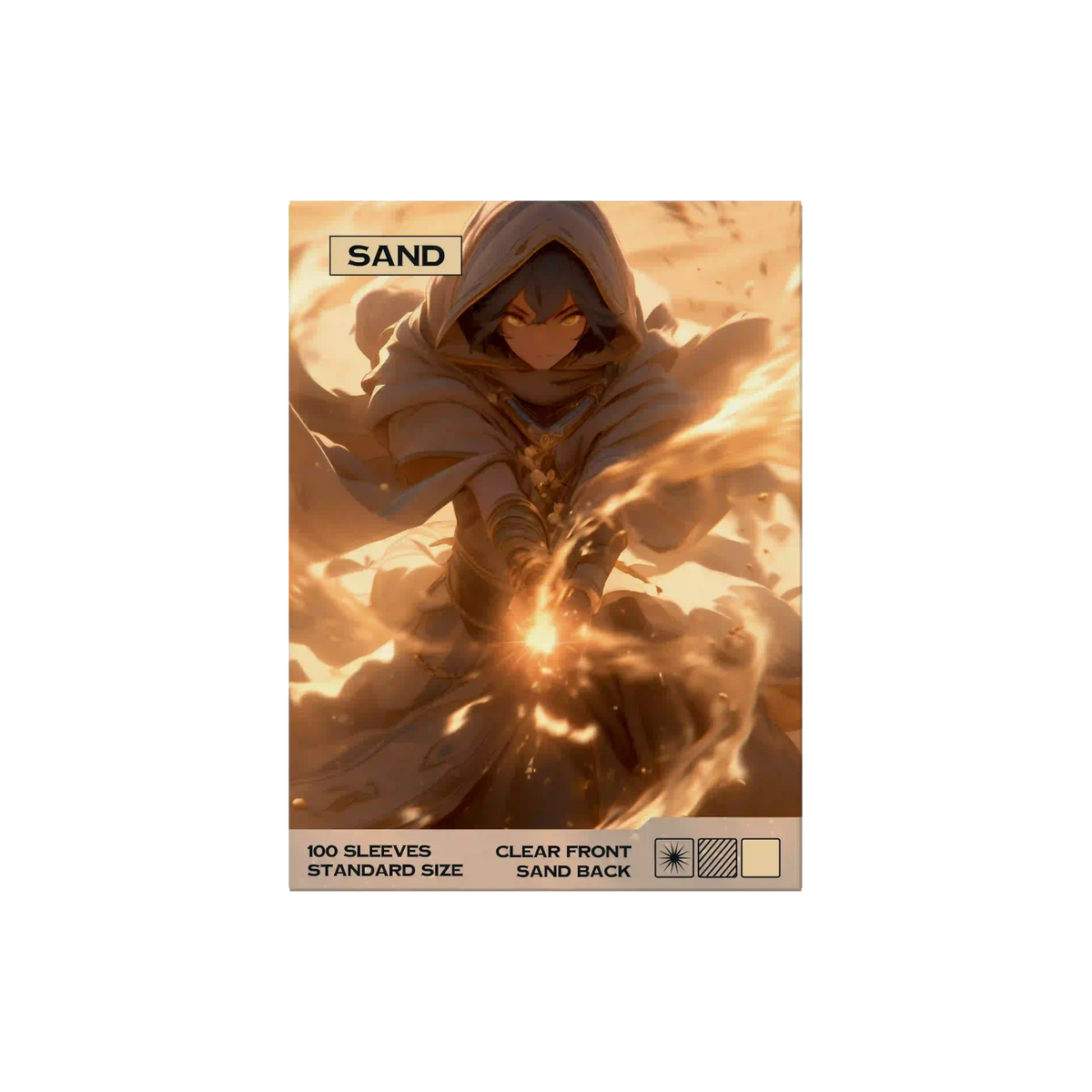 Sand Beige Sammelkartenhüllen 100 Stück Verpackung, Trading Card Sleeves Standard Size für alle TCG Kartenspiele wie Pokémon, MTG, Lorcana