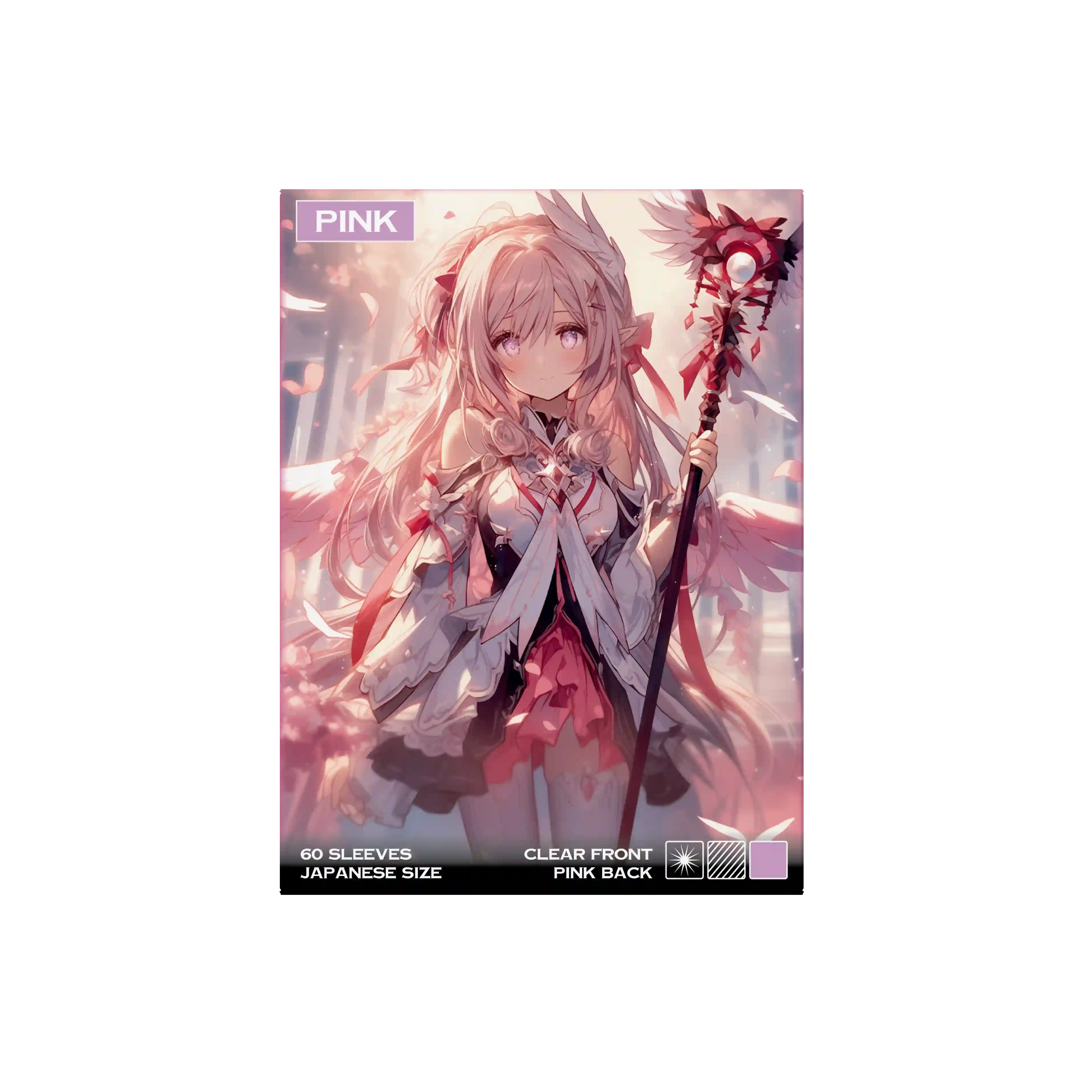 Verpackung Frontansicht Pinke Yu-Gi-Oh Kartenhüllen Japanese Size 60 Stück
