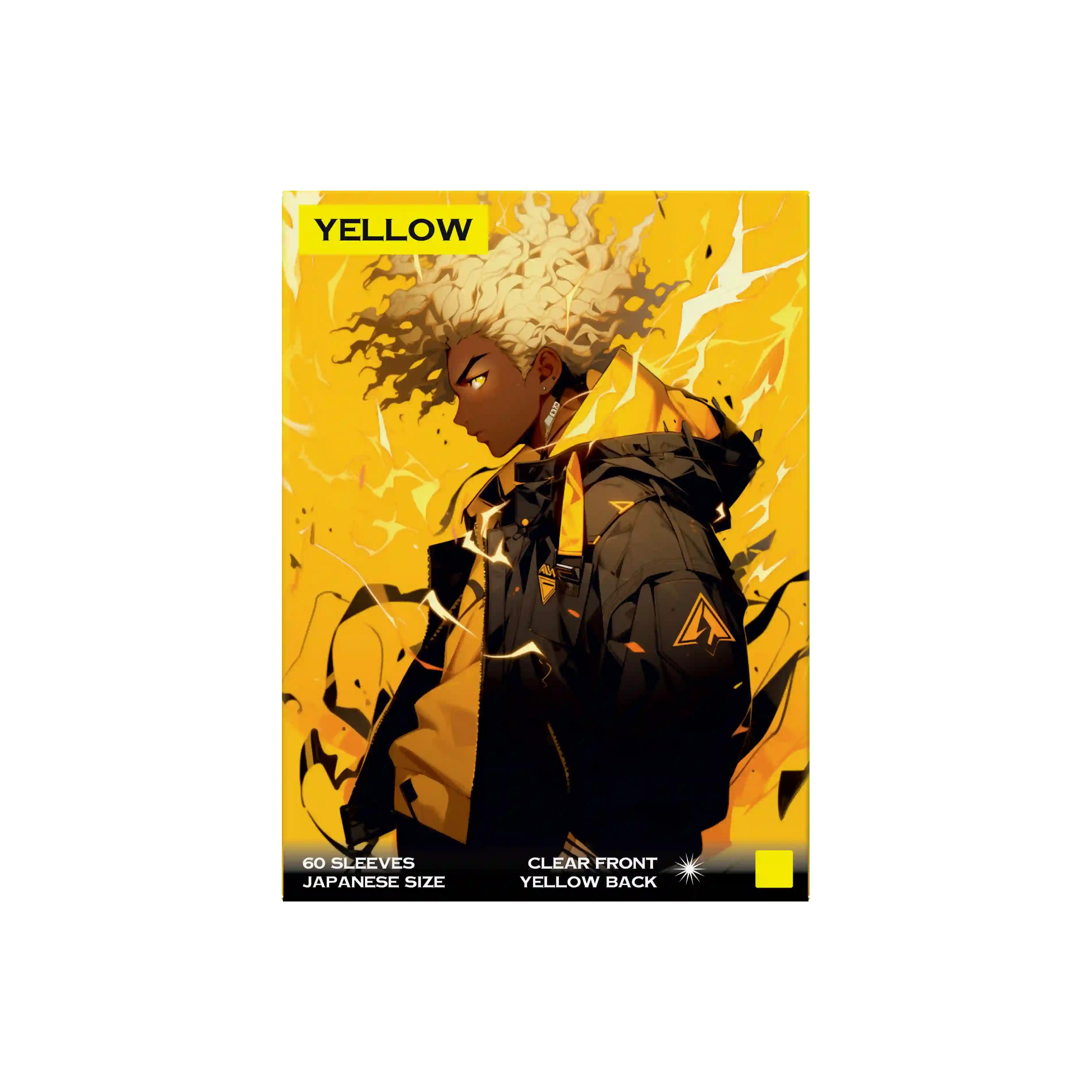 Verpackung Frontansicht gelbe yellow Yu-Gi-Oh Kartenhüllen Japanese Size sleeves 60 Stück