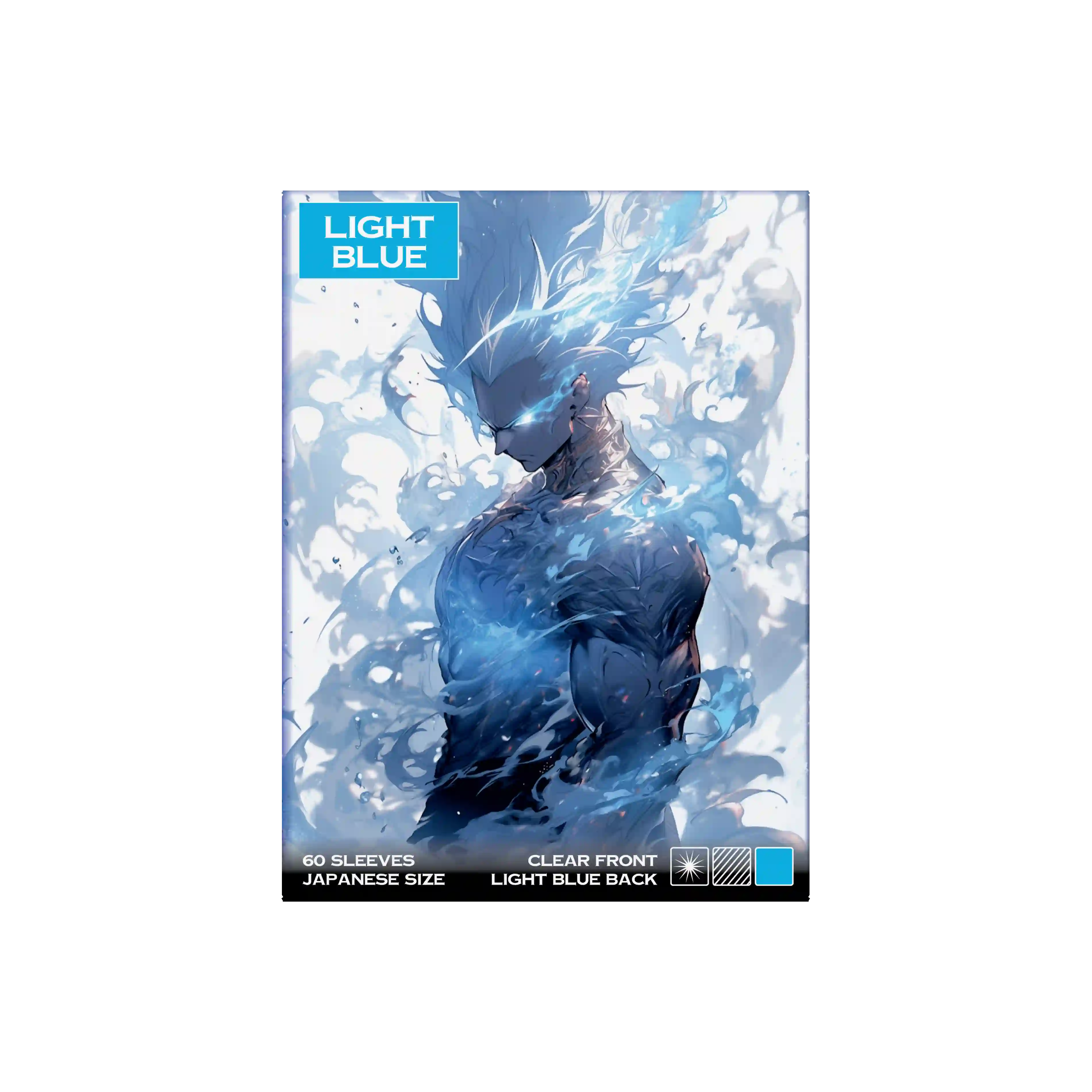 Verpackung Frontansicht hell blaue light blue Yu-Gi-Oh Kartenhüllen Japanese Size 60 Stück