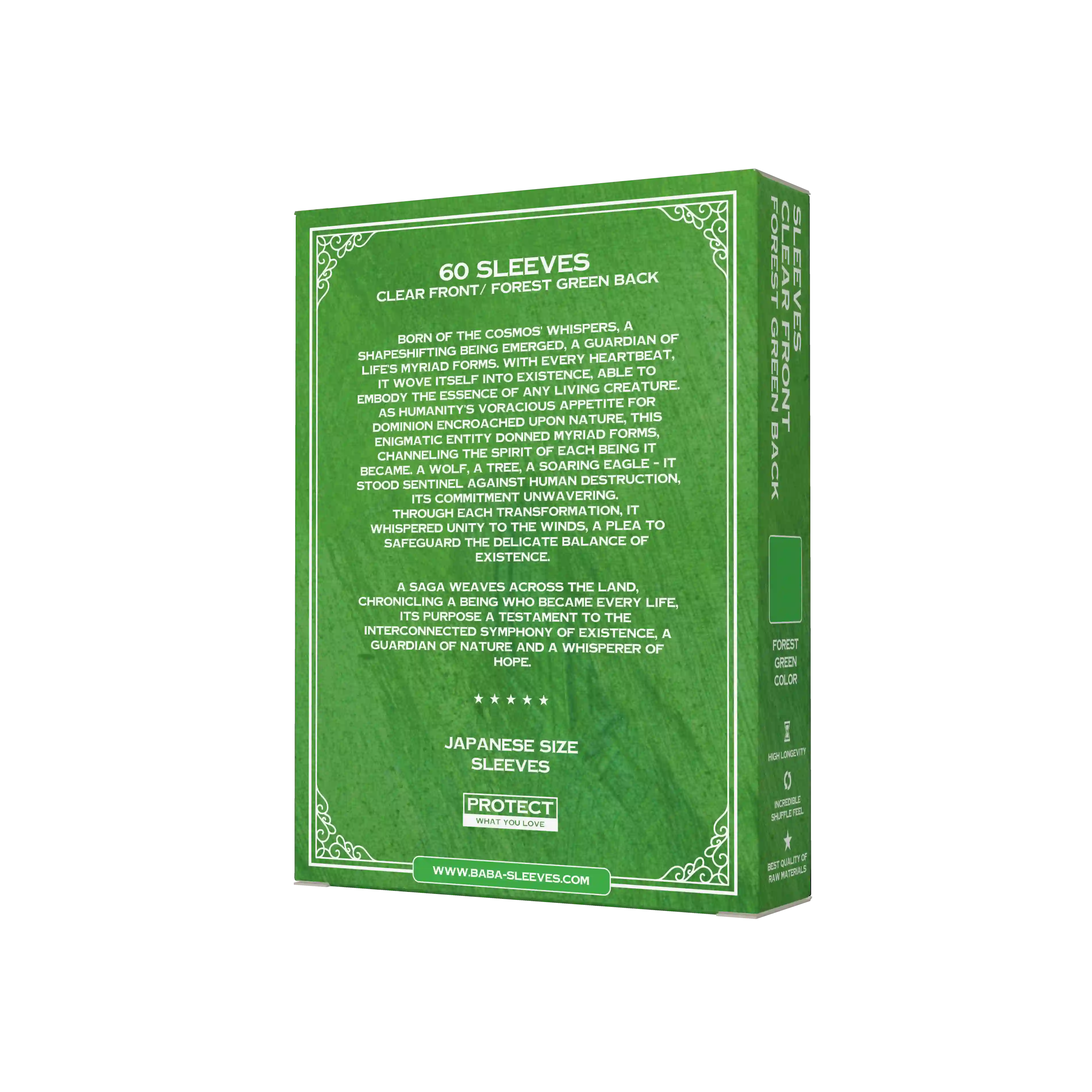 Verpackung Rückseite grün forest green Yu-Gi-Oh Sleeves Japanese Size 60 Stück mit Produktdetails