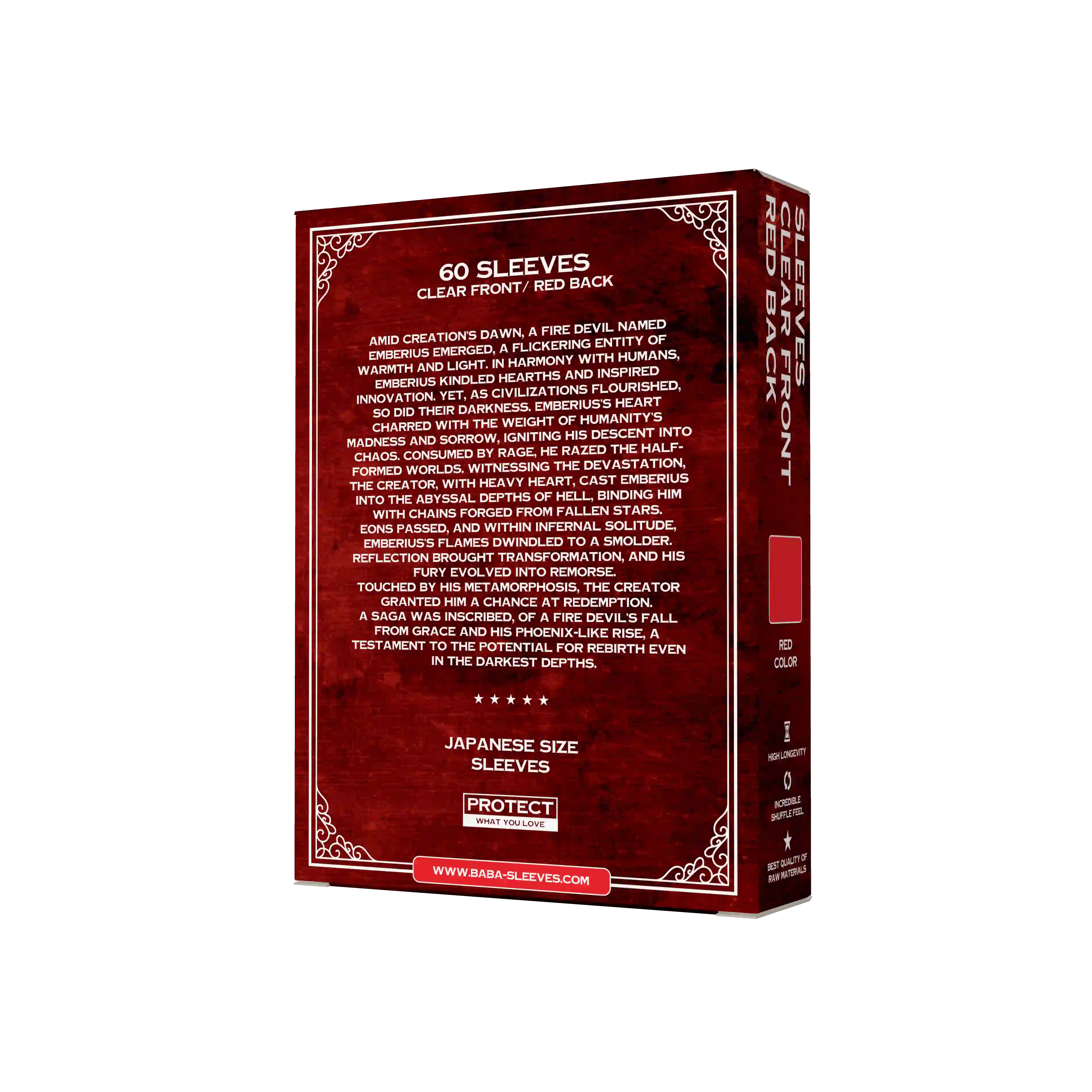 Verpackung Rückseite rote red Yu-Gi-Oh Sleeves Japanese Size 60 Stück mit Produktdetails