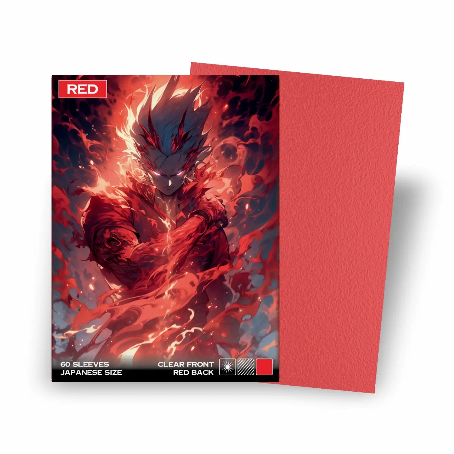 Verpackung rote red Yu-Gi-Oh Kartenhüllen Japanese Size 60 Stück mit einzelner Schutzhülle