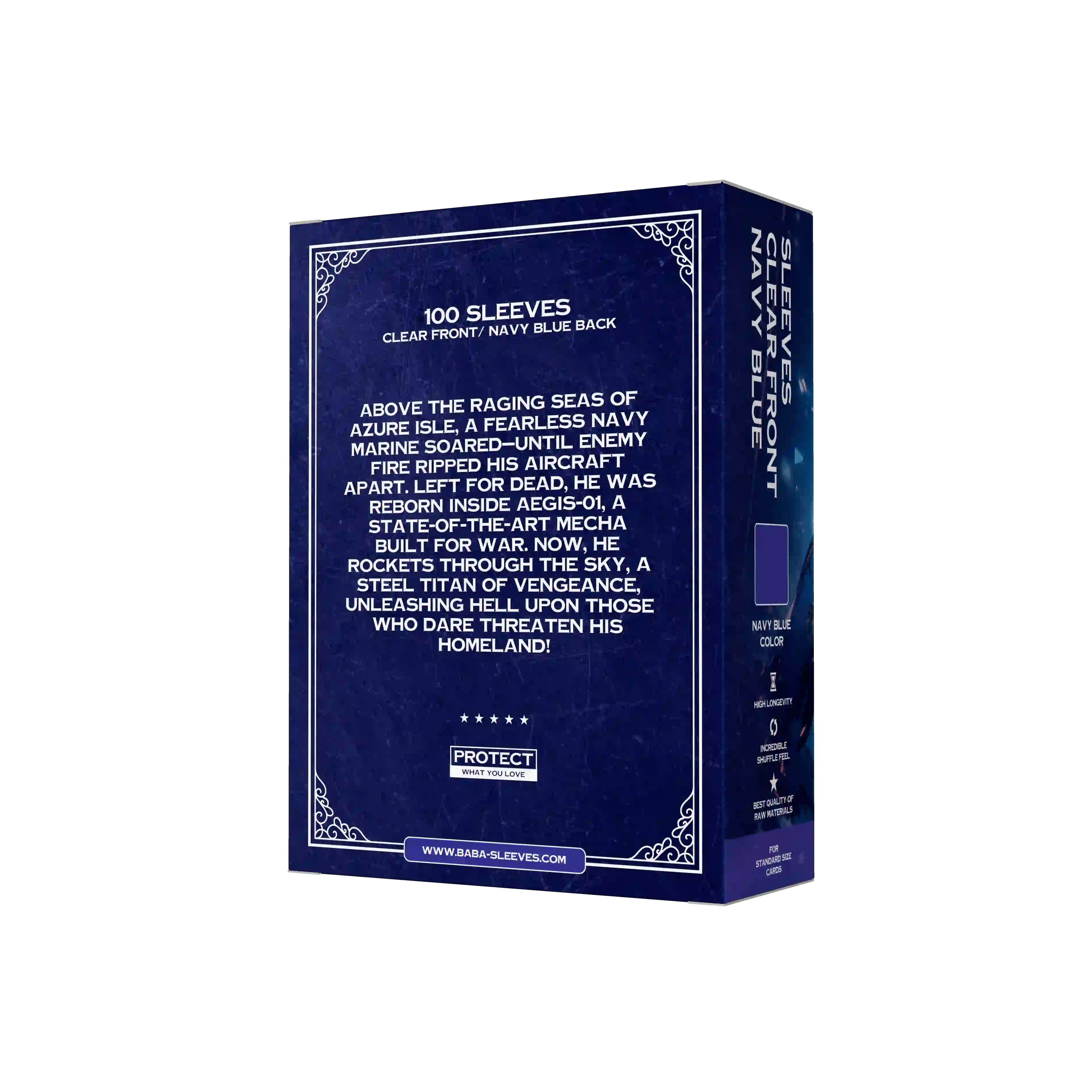 blickdichte kartenhüllen für tcg turniere kaufen – rückseite navy blue blau deck protector sleeves standard size