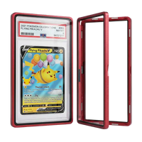 Graded Card Slab Bumper für PSA & CGC – Aluminium Metall Hartglas UV‑Schutz Hülle Rot | Yu-Gi-Oh!, Pokémon, One Piece, Magic the Gathering