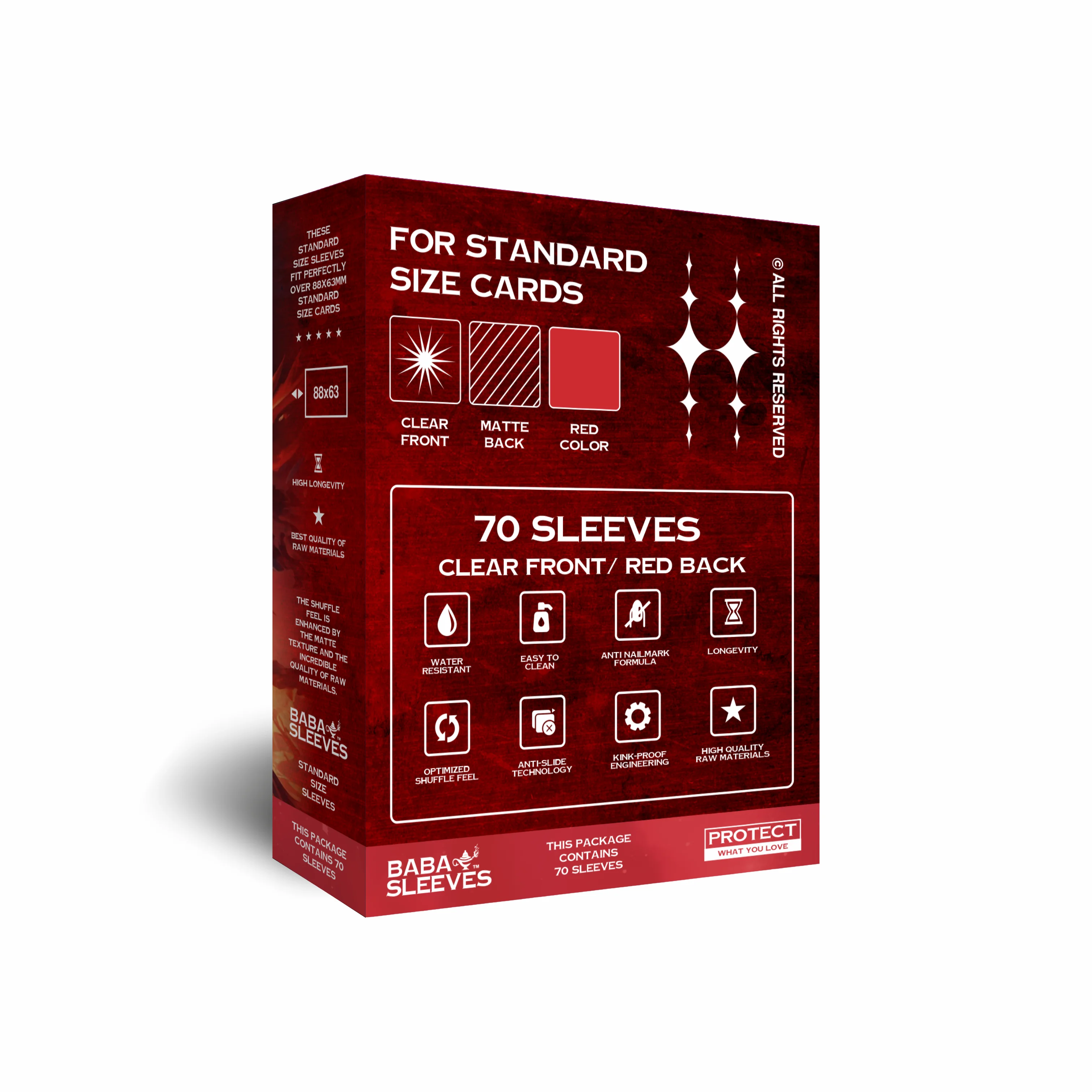 Baba Sleeves Matte Red/ Matt Rot Hüllen Standard Size