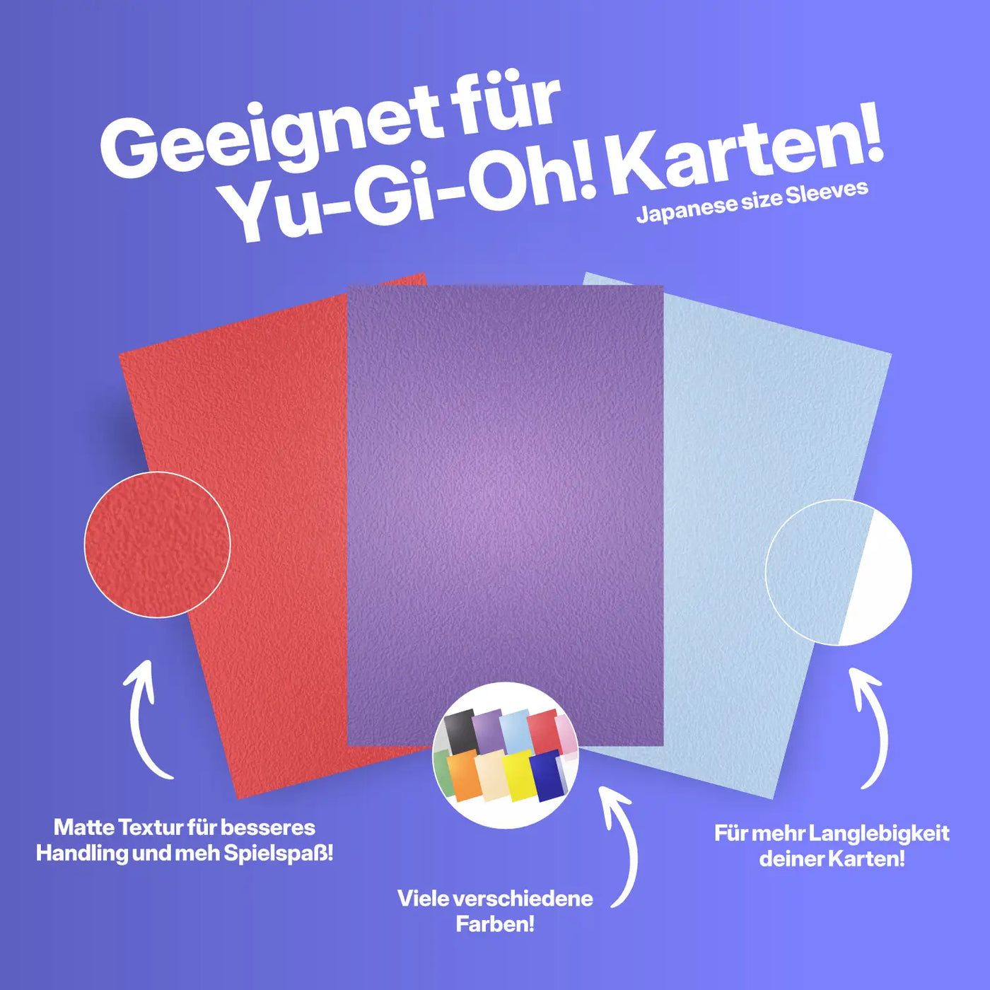 alle Baba sleeves blue Kartenhüllen Sleeves geeignet für Yu-Gi-Oh Sammelkarten Japanese Size Übersicht