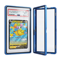 Graded Card Slab Bumper für PSA & CGC – Aluminium Metall Hartglas UV‑Schutz Hülle Blau | Yu-Gi-Oh!, Pokémon, One Piece, Magic the Gathering