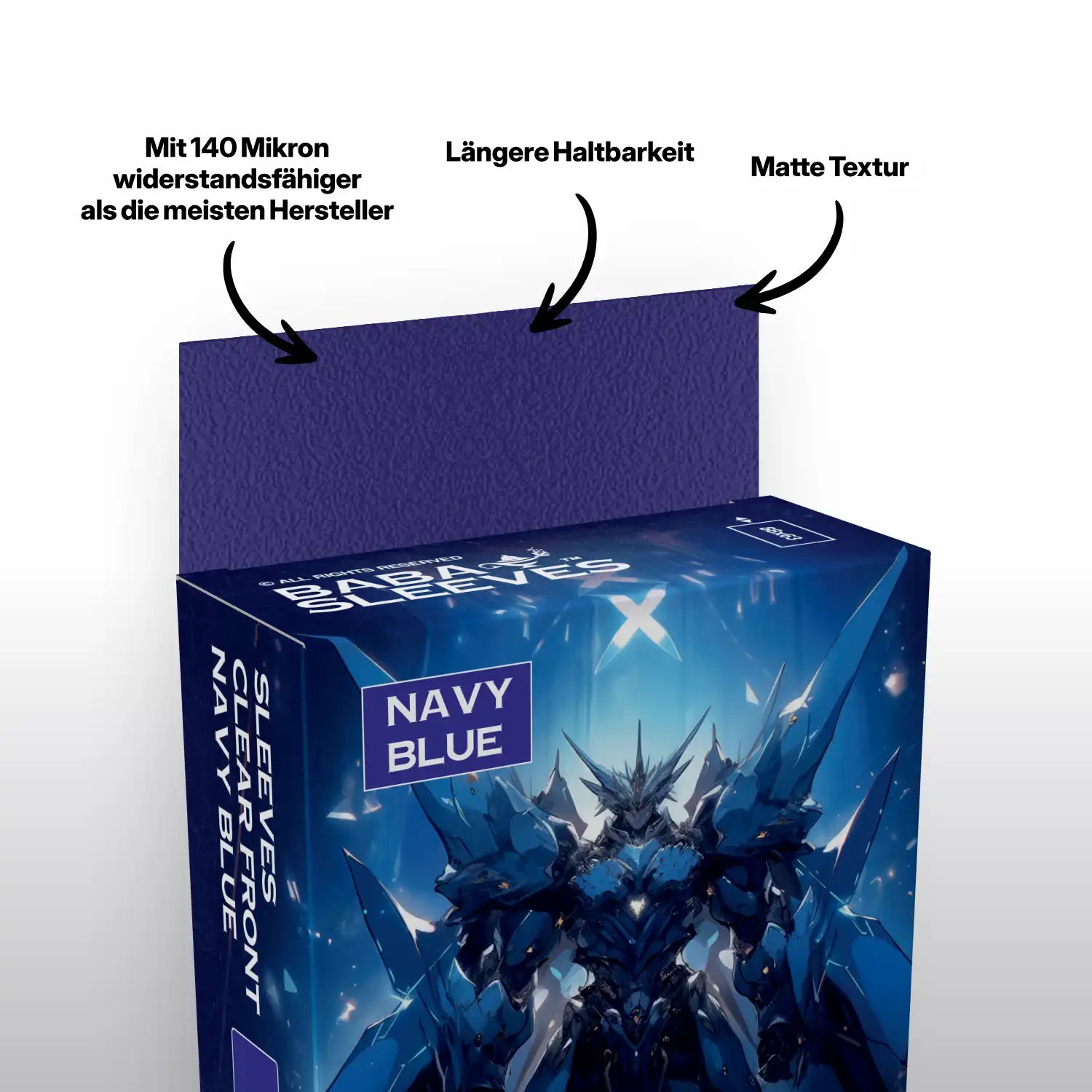 welche hüllen schützen pokemon karten am besten – hochwertige navy blue kartenhüllen 66x91mm nahansicht