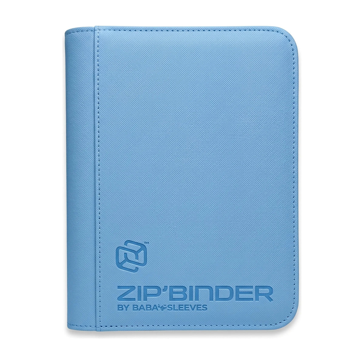 Kleiner Sammelkarten Binder Hellblau geschlossen mit eingeprägtem ZIP'BINDER Logo