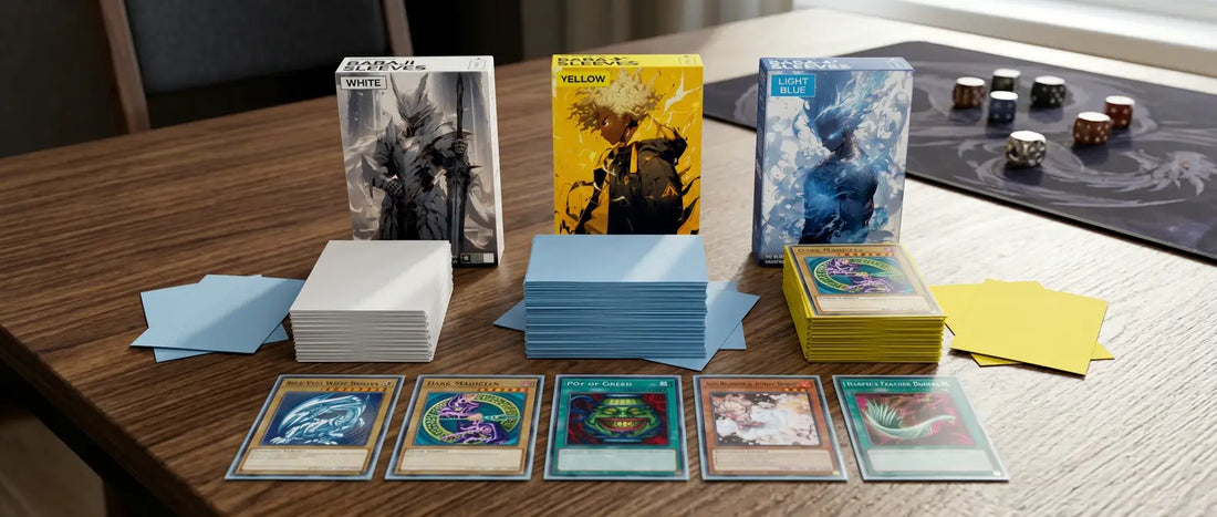 Yu-Gi-Oh Karten in blauen Baba Sleeves auf einer Turniermatte, bereit für die Deutsche Meisterschaft 2026 in Münster