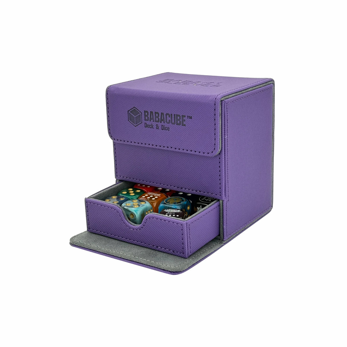 BabaCube baba sleeves Deckbox Lila für 100+ mehr Karten YuGiOh One Piece Pokémon Magic Lorcana riftbound mit würfelfach