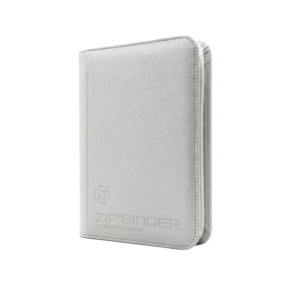 Weißer kompakter Sammelkarten Binder aus PU‑Leder, komplett weiß innen und außen, gefüllt mit Trading Cards, Sammelmappe für 160 Karten