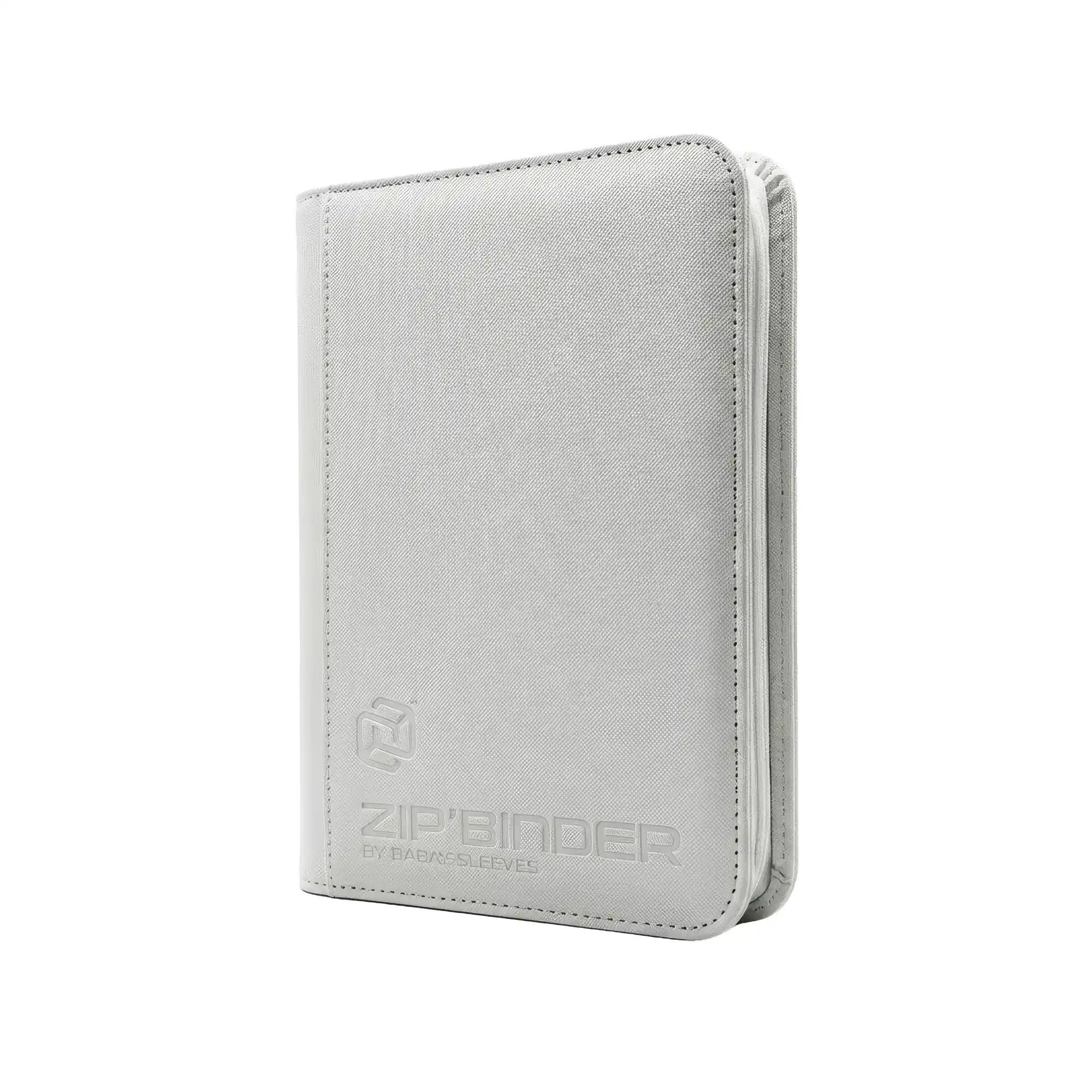 Weißer kompakter Sammelkarten Binder aus PU‑Leder, komplett weiß innen und außen, gefüllt mit Trading Cards, Sammelmappe für 160 Karten
