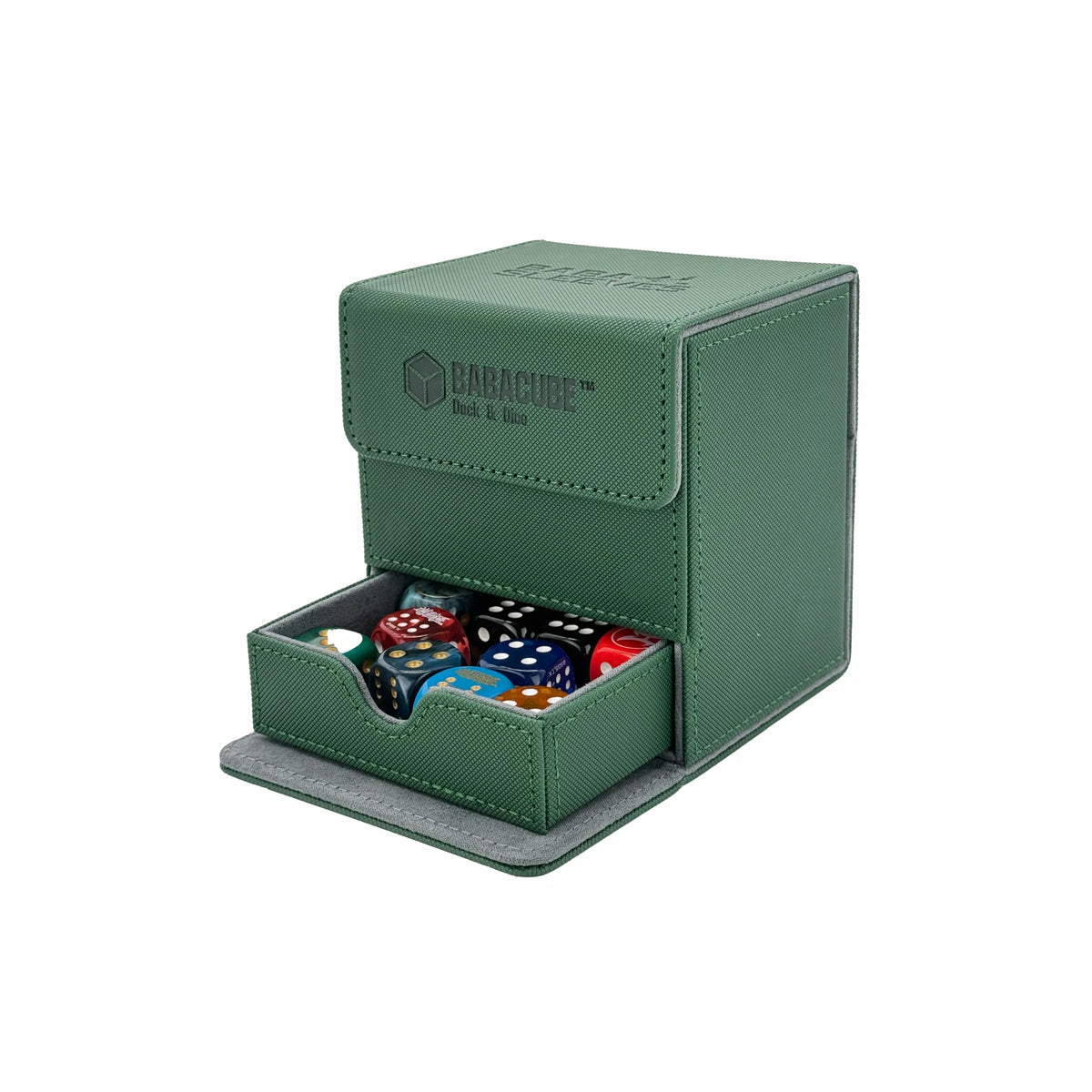 BabaCube Deckbox Grün für 100+ mehr Karten YuGiOh One Piece Pokémon Magic Lorcana riftbound mit würfelfach