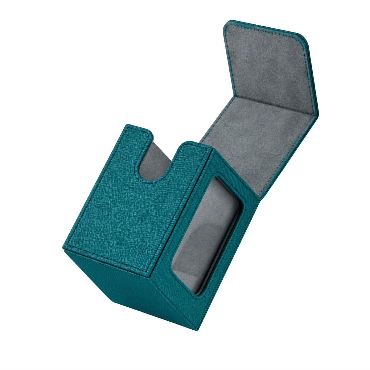 Deckbox mit Sichtfenster Hellblau (Türkis) für 100 Karten – BabaCube Leader mit Magnetverschluss für Pokémon, One Piece, Magic & Yu-Gi-Oh! | PU-Leder