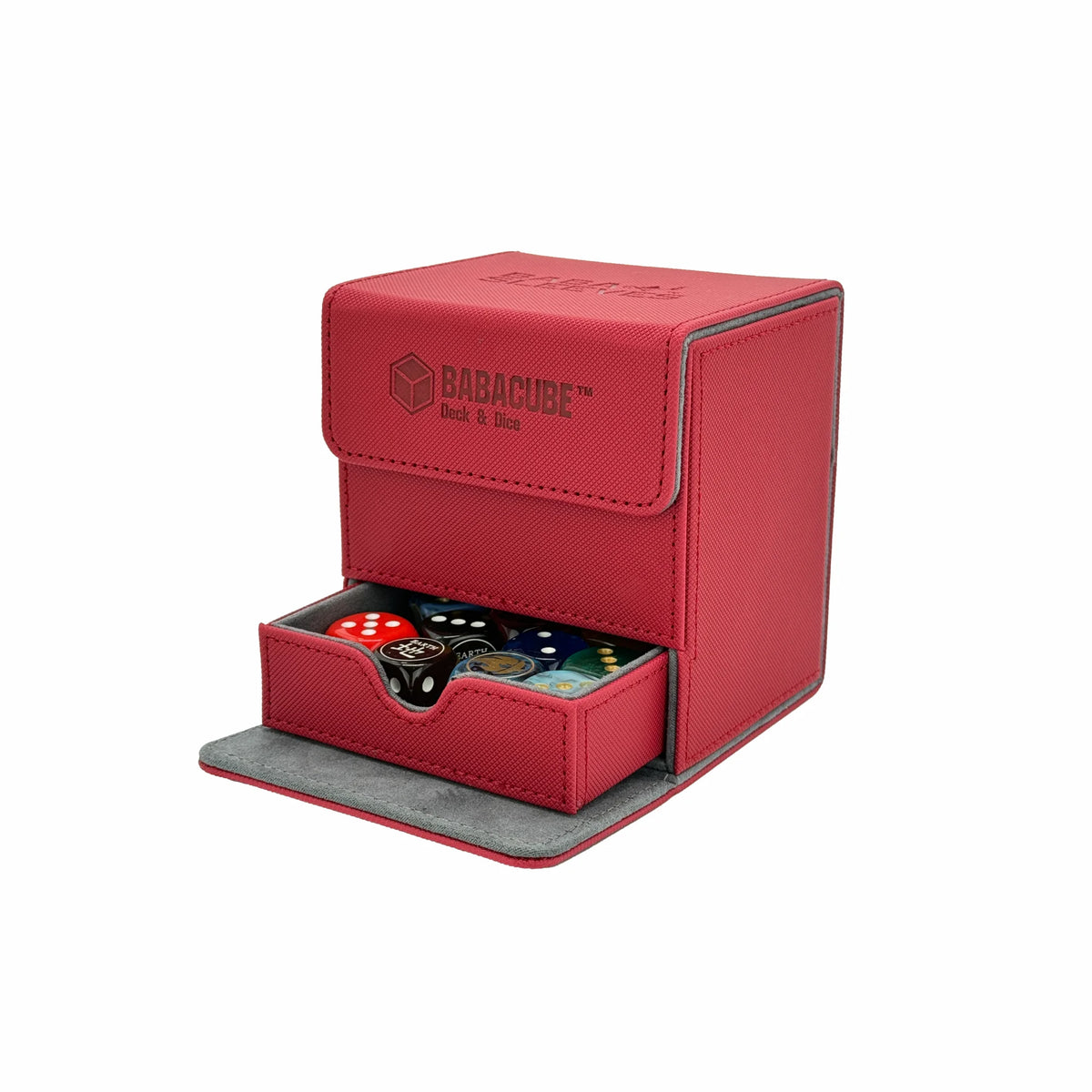 BabaCube Deckbox Rot Red für 100+ mehr Karten YuGiOh One Piece Pokémon Magic Lorcana riftbound mit würfelfach