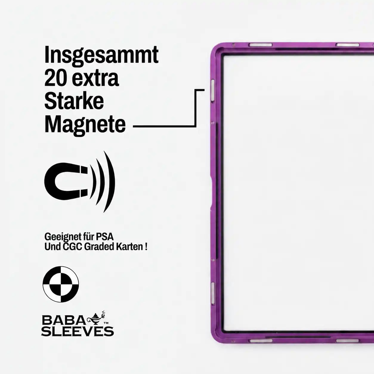 Graded Card Slab Bumper für PSA & CGC – Aluminium Metall Hartglas UV‑Schutz Hülle Hellblau | Yu-Gi-Oh!, Pokémon, One Piece, Magic the Gathering