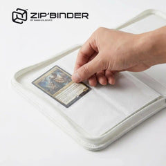 TCG Sammelkarten Binder Klein Weiß für 160 Karten – Sammelordner für Pokémon, Yu‑Gi‑Oh!, One Piece, Lorcana & Magic, 4‑Pocket, PU‑Leder mit Reißverschluss