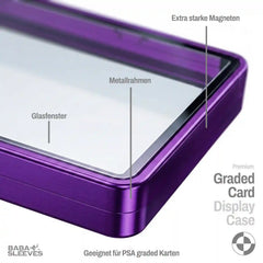 Slab Bumper Geschenkidee für Sammler, Aluminium UV‑Schutz Hartglas Schutzhülle für gegraded­ete Trading Cards PSA CGC BGS als hochwertiges Collector Geschenk