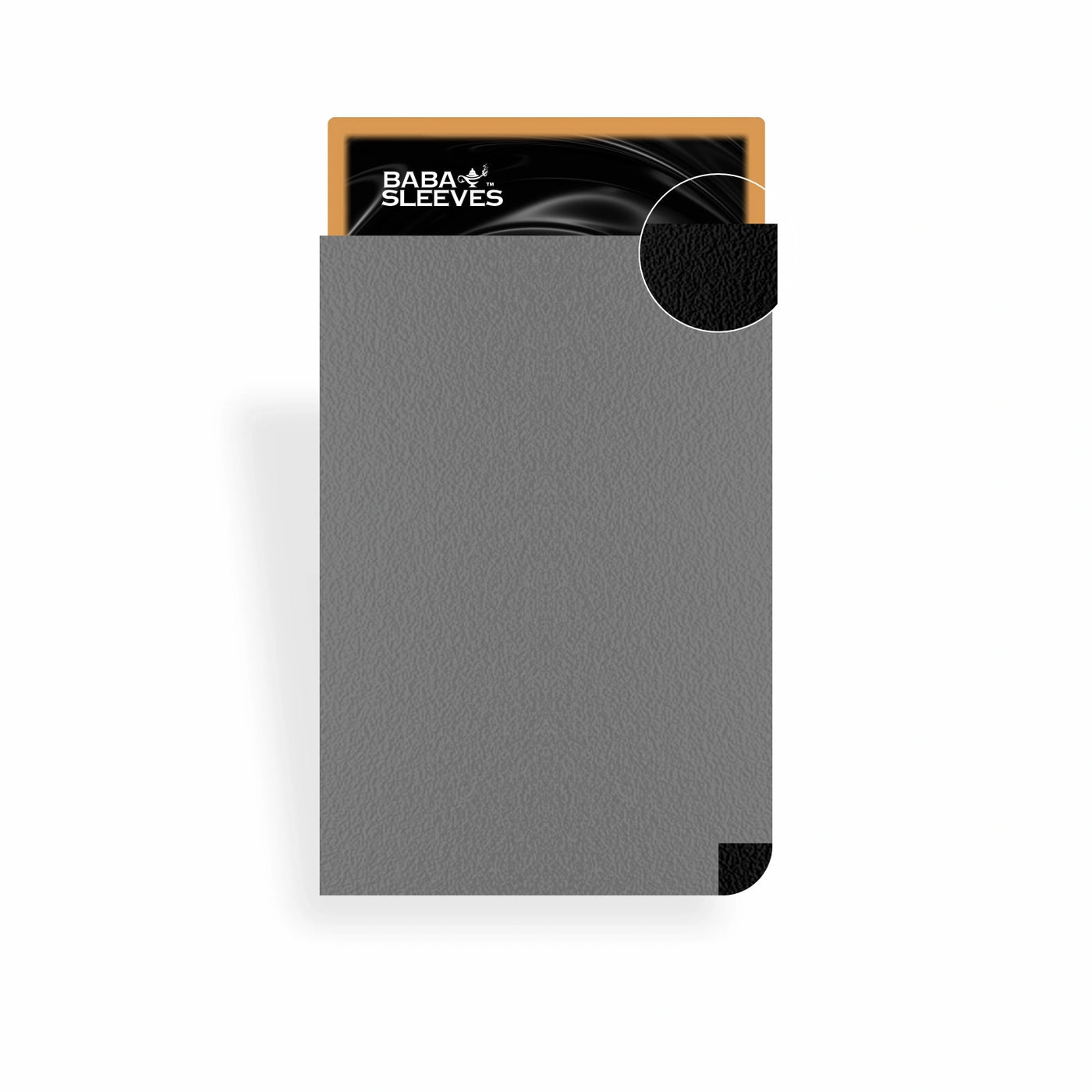 Standard Size Dual Sleeves in Grau – elegante, matte Kartenhüllen mit schwarzer Innenseite für kompetitives Spielen und Turniere
