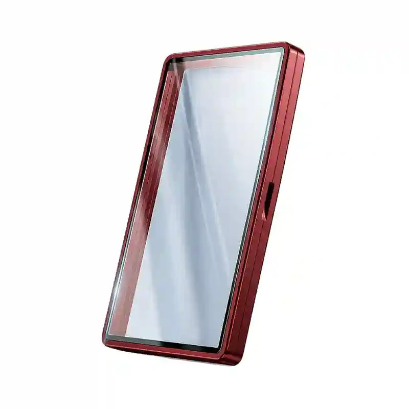 Graded Card Slab Bumper aus Aluminium und Hartglas mit UV‑Schutz, geöffnet mit PSA Slab und Pokémon Karte, Premium Schutzhülle für PSA CGC BGS