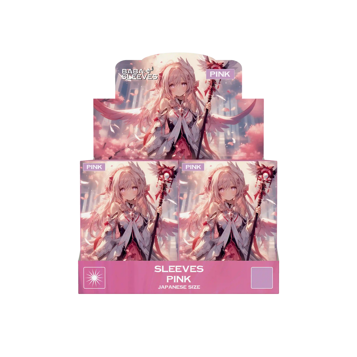 Display Box pinke Yu-Gi-Oh Kartenhüllen Japanese Size mehrere Packungen à 60 Stück