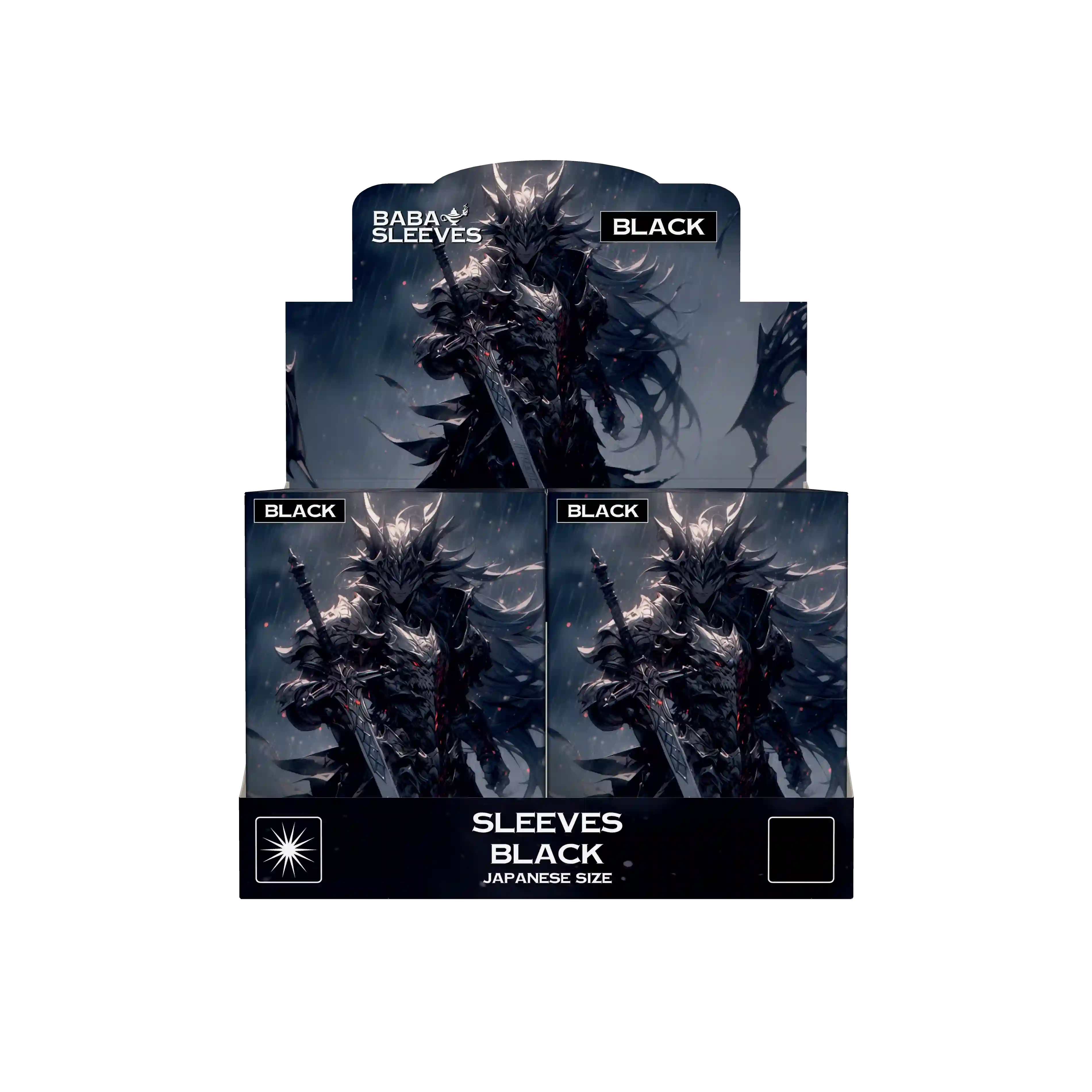 Display Box schwarze black Yu-Gi-Oh Kartenhüllen Japanese Size mehrere Packungen à 60 Stück