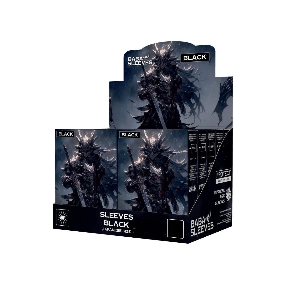 Display Box seitliche Ansicht schwarzeb black Yu-Gi-Oh Sleeves Japanese Size Verkaufsaufsteller
