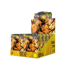 Display mit 10 Packungen gelbe Kartenhüllen Standard Size, Großpackung Sammelkarten Sleeves 66x91mm für TCG Händler und Sammler