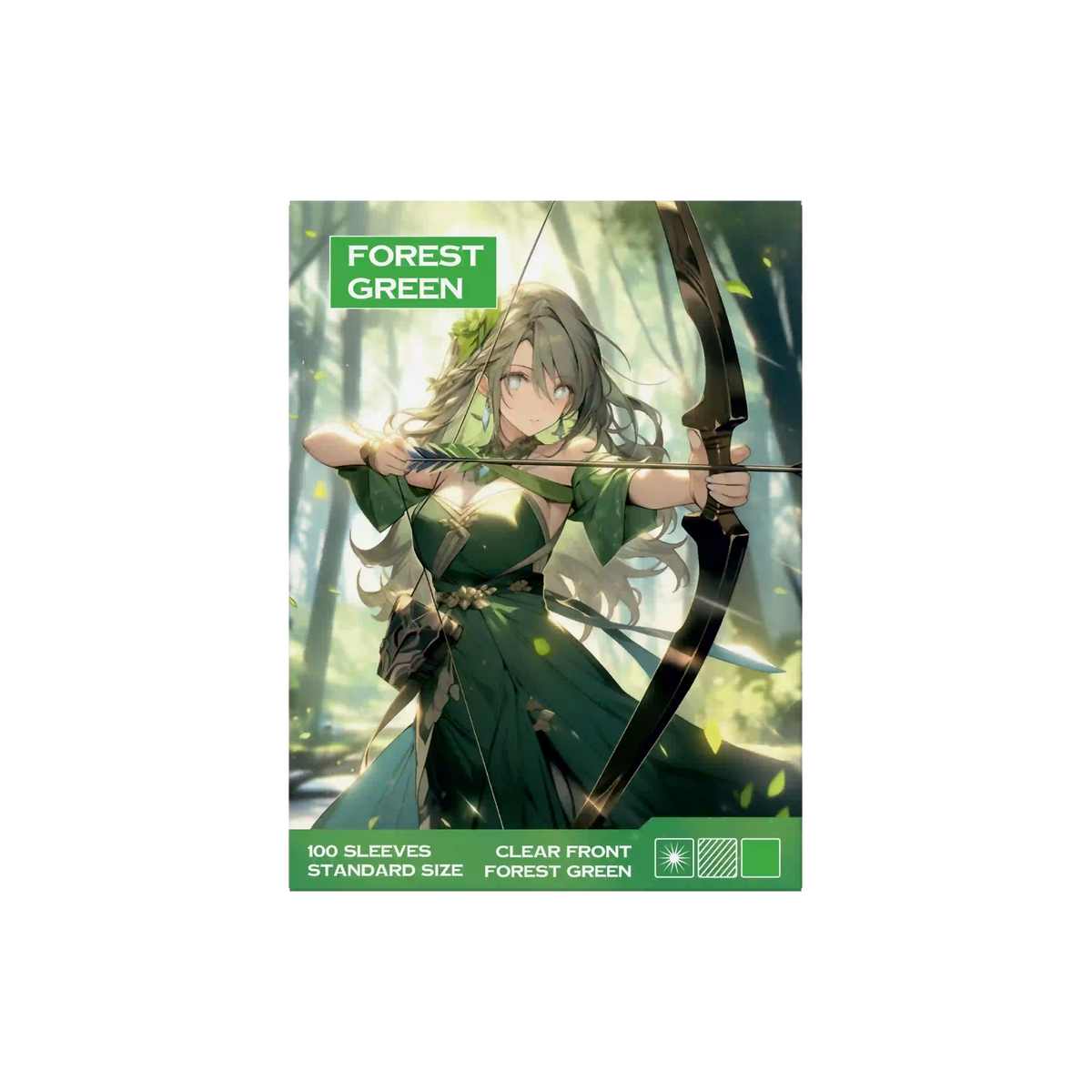 Grüne Sammelkartenhüllen 100 Stück Verpackung, Trading Card Sleeves Standard Size für alle TCG Kartenspiele wie Pokémon, MTG, Lorcana